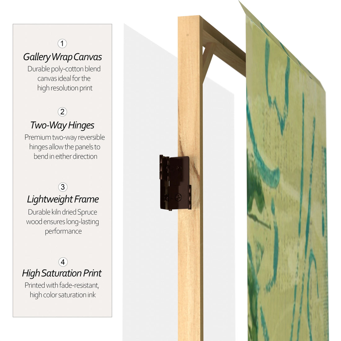 5 1/4 ft. Garden Gate Canvas Room Divider 6 Panel