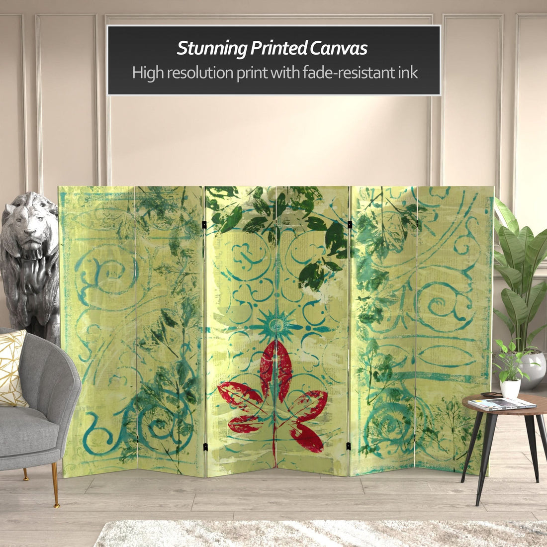 5 1/4 ft. Garden Gate Canvas Room Divider 6 Panel