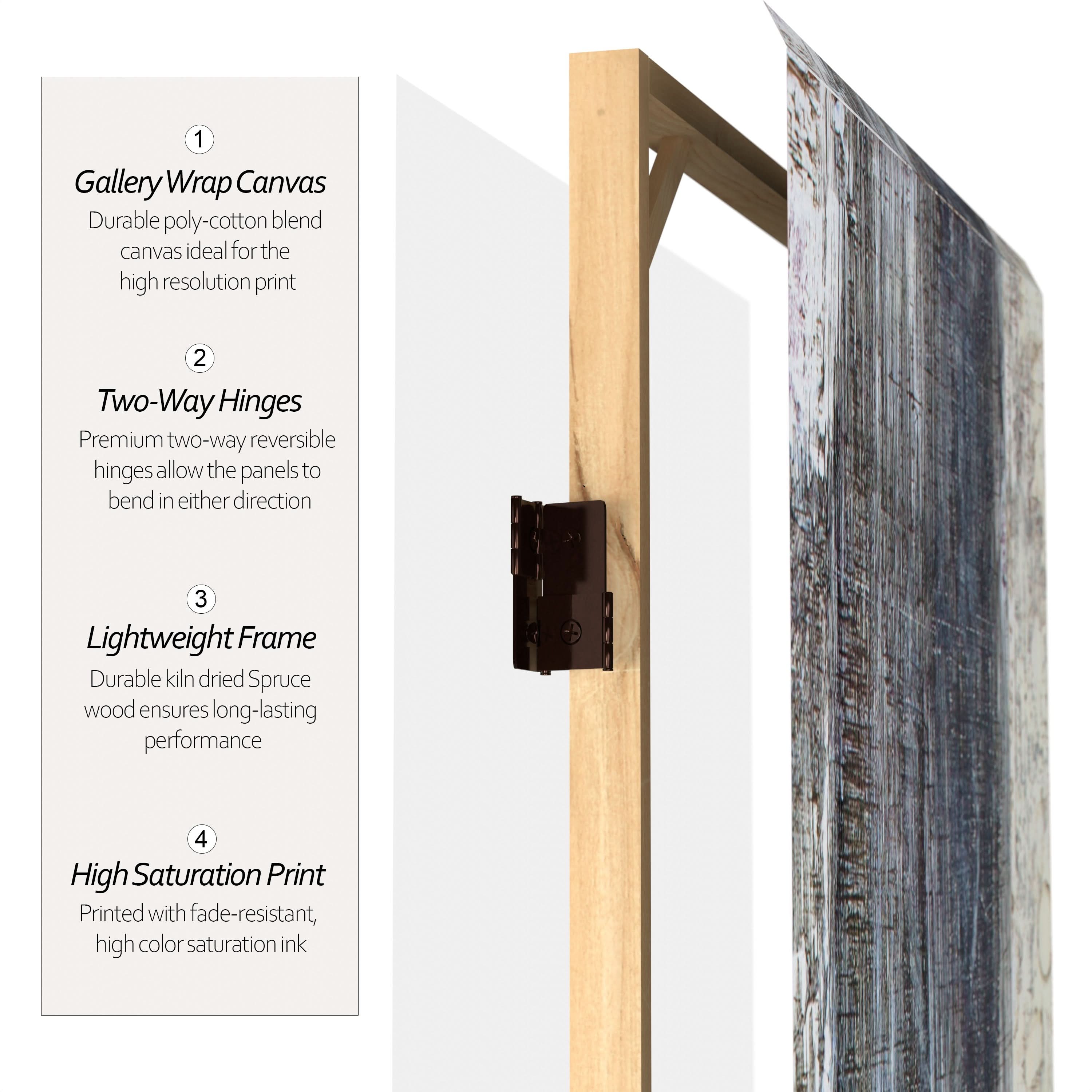 6 ft. Tall Double Sided Winter Woods Canvas Room Divider