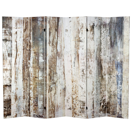6 ft. Tall Double Sided Winter Woods Canvas Room Divider