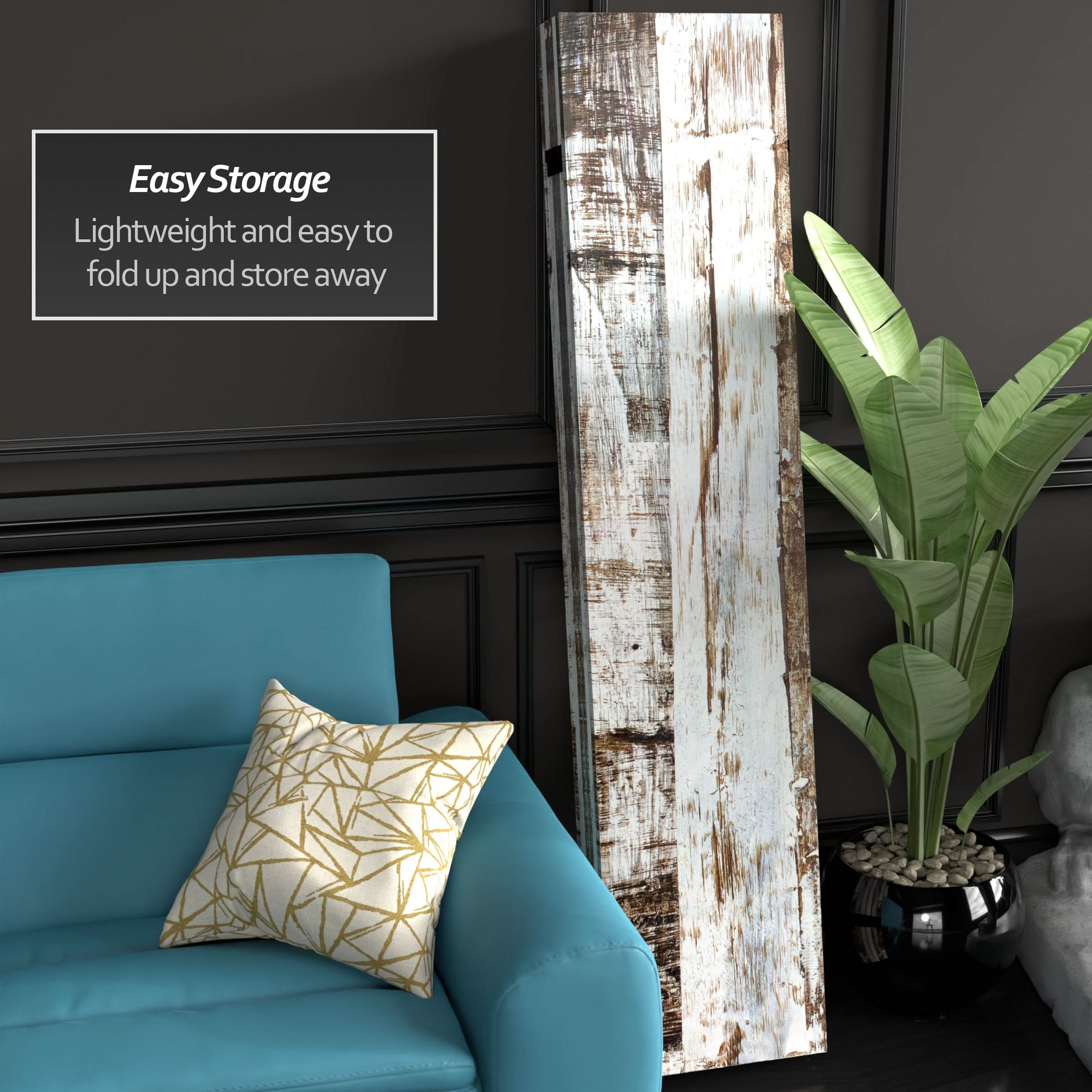 6 ft. Tall Double Sided Winter Woods Canvas Room Divider