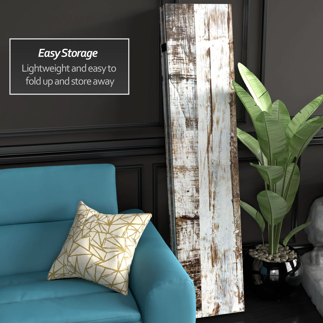 6 ft. Tall Double Sided Winter Woods Canvas Room Divider