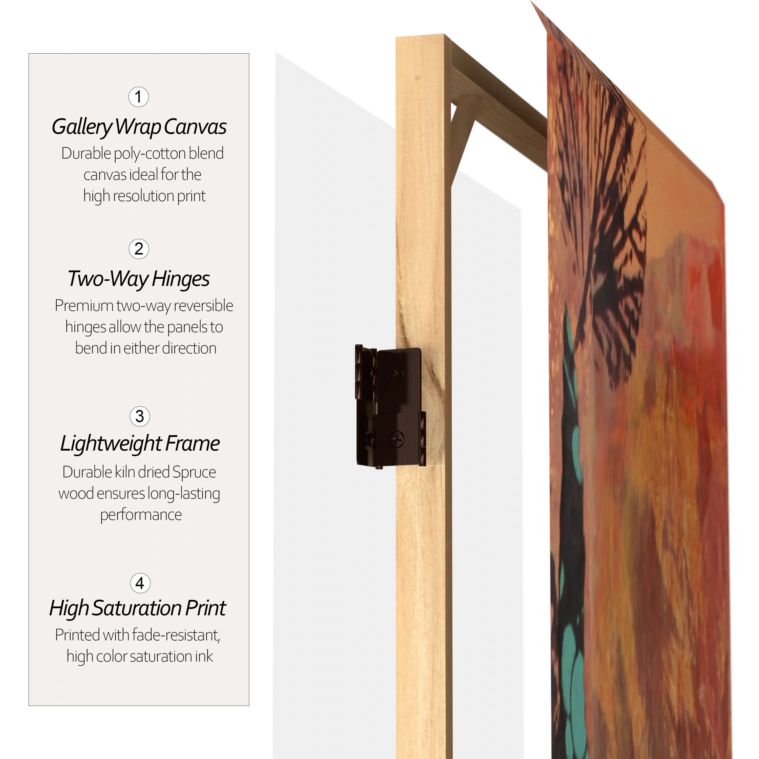 5 ft. Tall Rich Autumn Canvas Room Divider