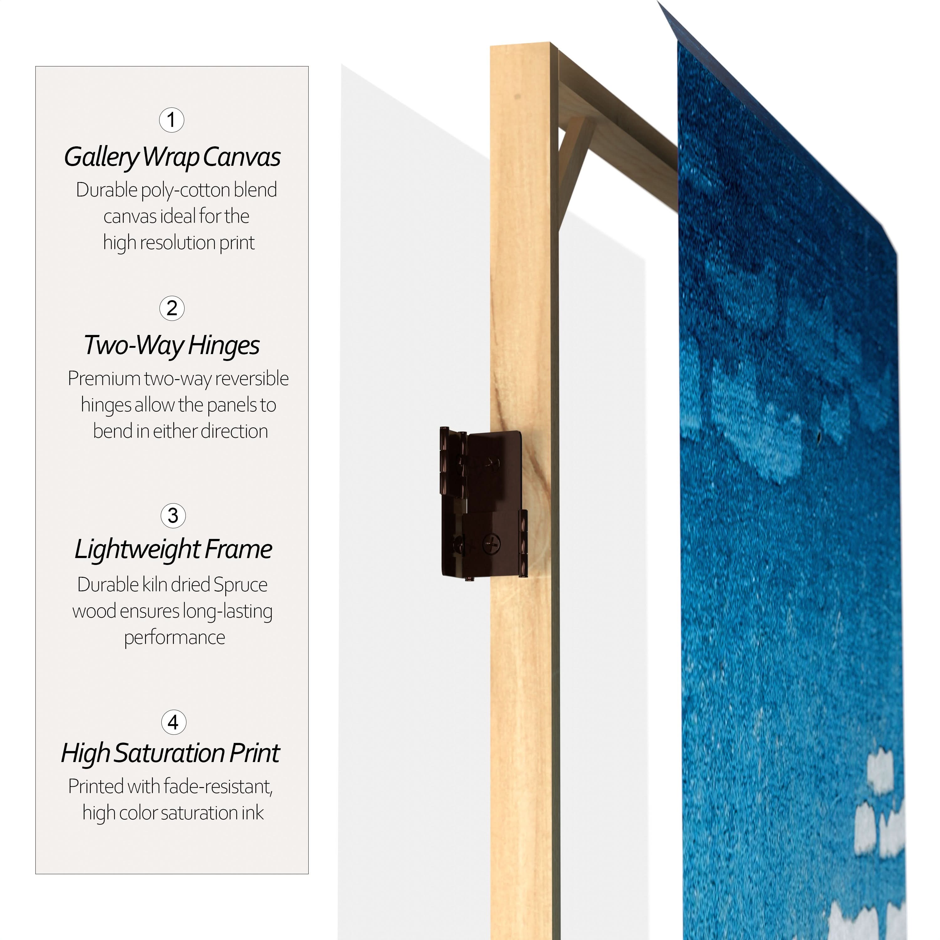 6 ft. Tall Double Sided Hokusai Room Divider - Great Wave/Red Fuji
