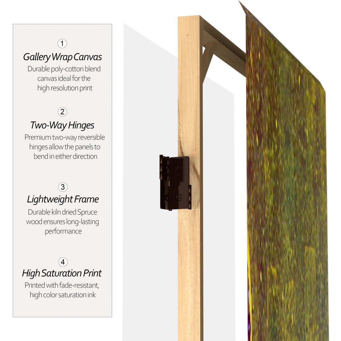 6 ft. Tall Double Sided Works of Klimt Room Divider - The Kiss/Tree of Life