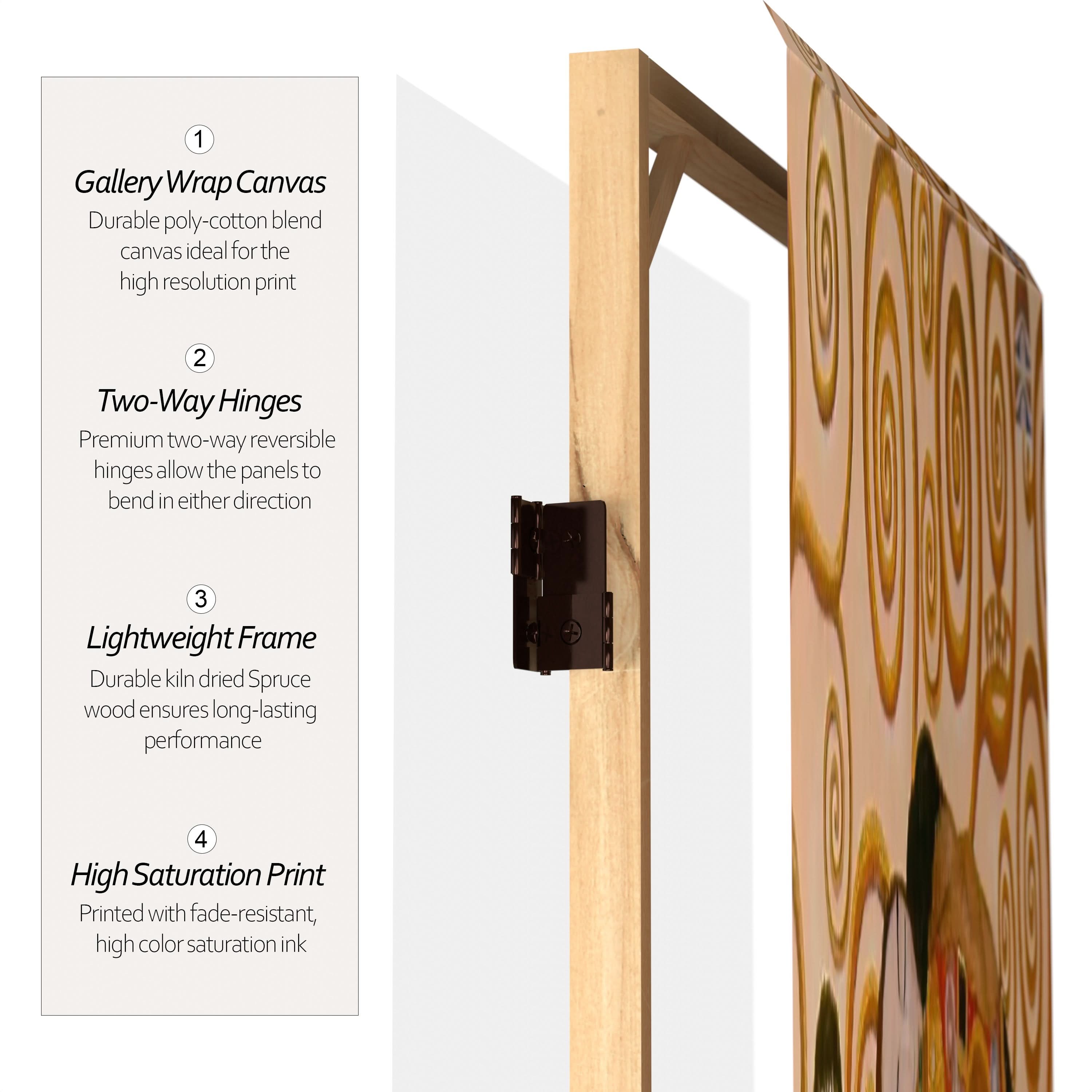 6 ft. Tall Double Sided Works of Klimt Room Divider - Stoclet Frieze