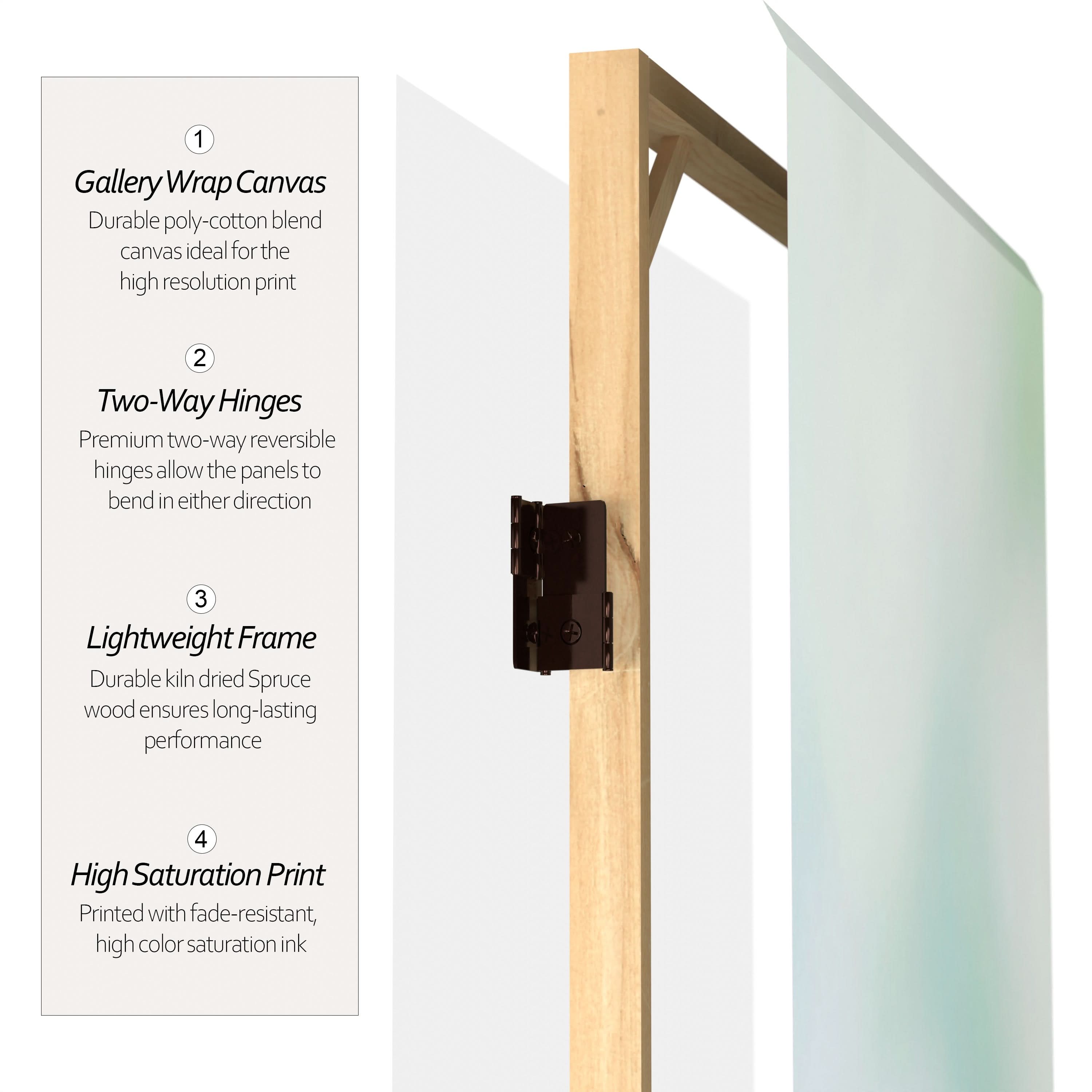 6 ft. Tall Double Sided Lotus Blossom Canvas Room Divider