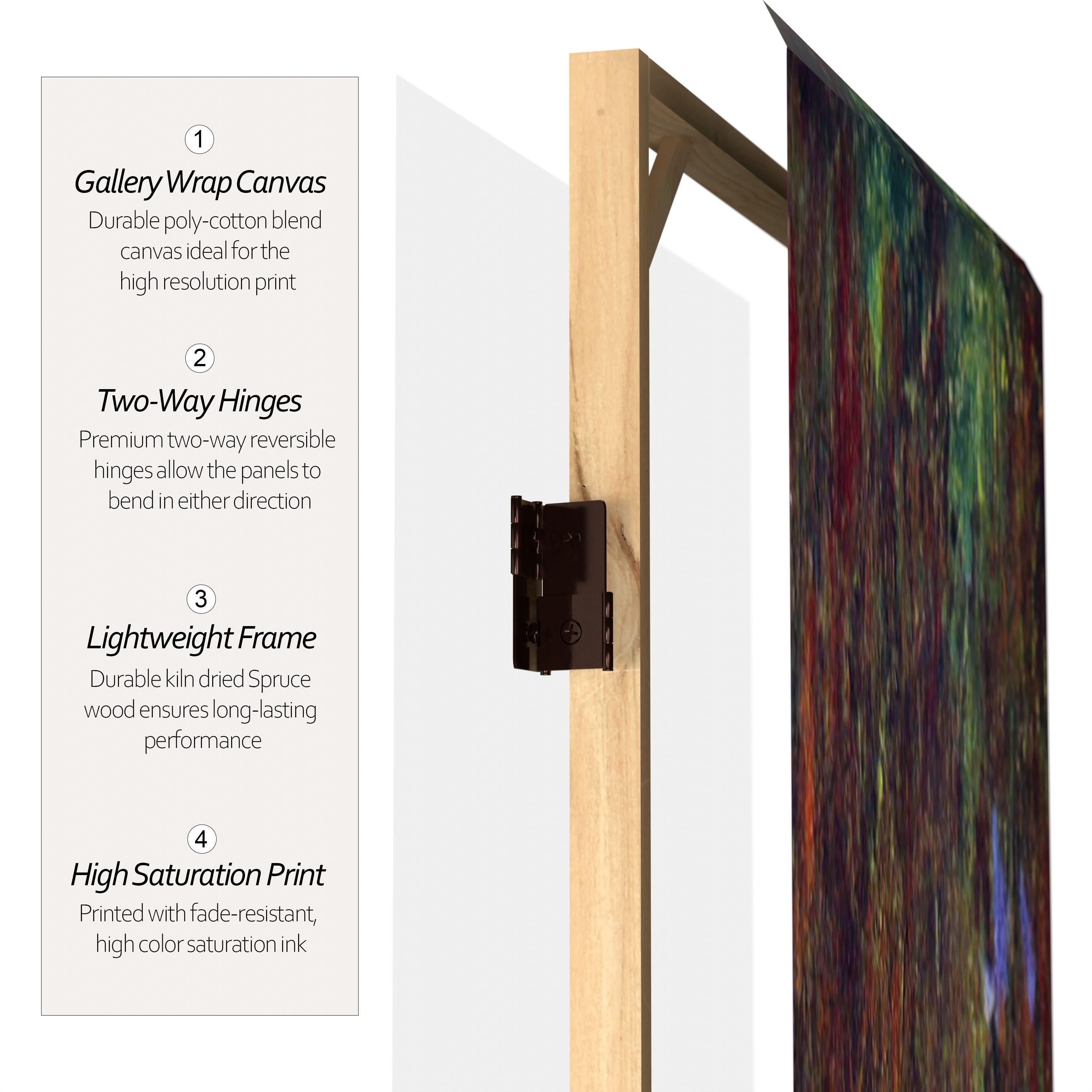 6 ft. Tall Double Sided Works of Monet Canvas Room Divider - Lilies/Garden at Giverny