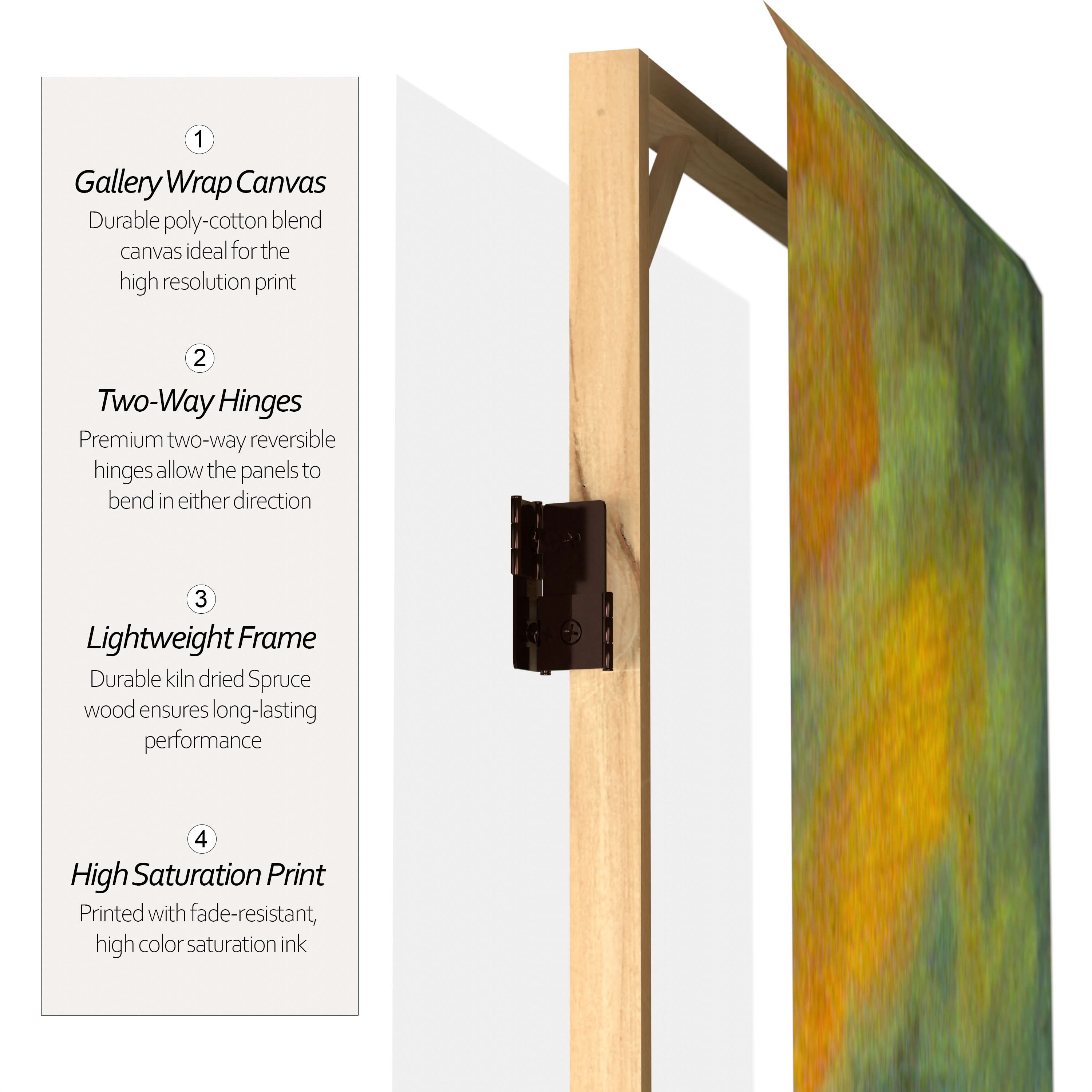 6 ft. Tall Double Sided Works of Monet Canvas Room Divider - Impression Sunrise/Houses of Parliament