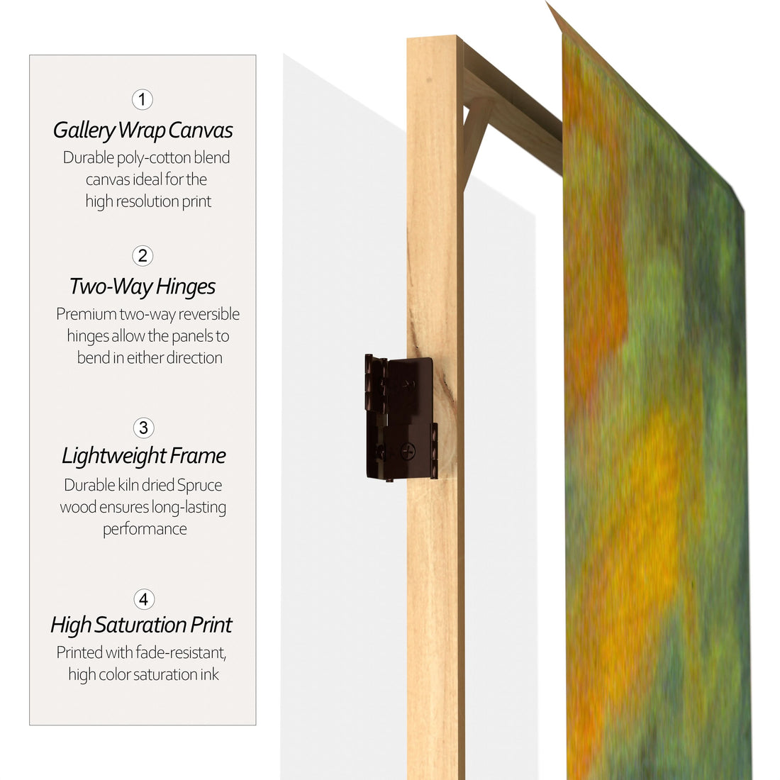 6 ft. Tall Double Sided Works of Monet Canvas Room Divider - Impression Sunrise/Houses of Parliament