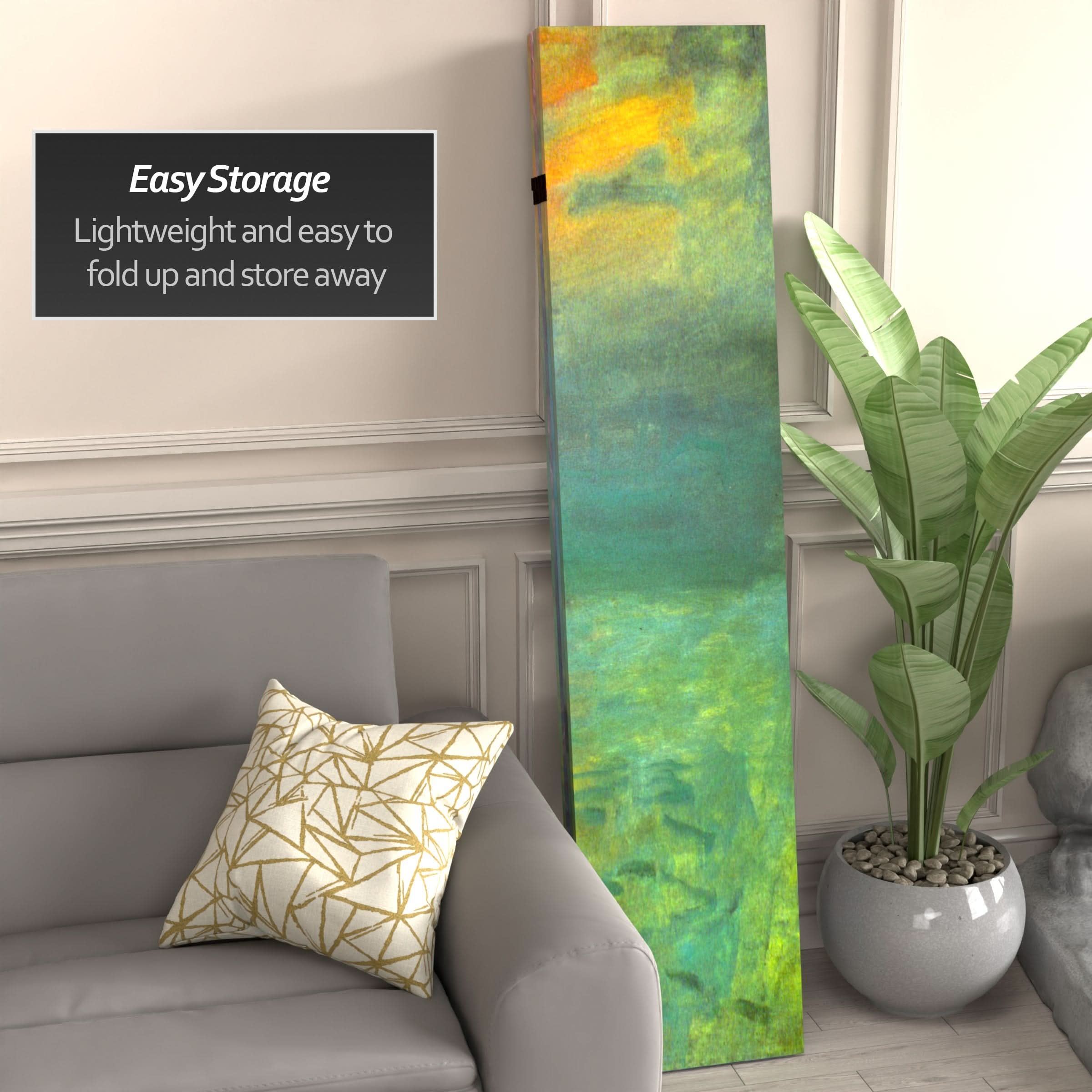 6 ft. Tall Double Sided Works of Monet Canvas Room Divider - Impression Sunrise/Houses of Parliament