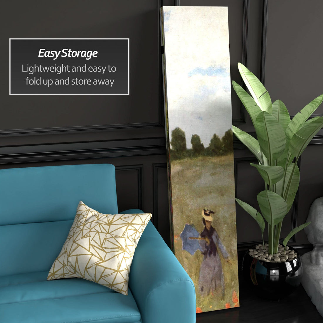 6 ft. Tall Double Sided Works of Monet Canvas Room Divider