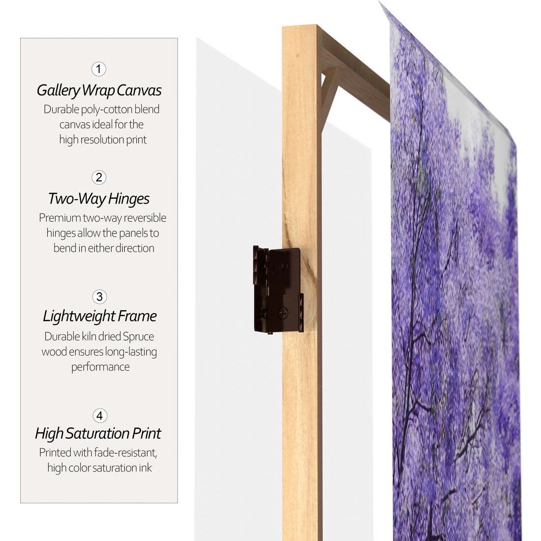 6 ft. Tall Double Sided Lavender Road Canvas Room Divider