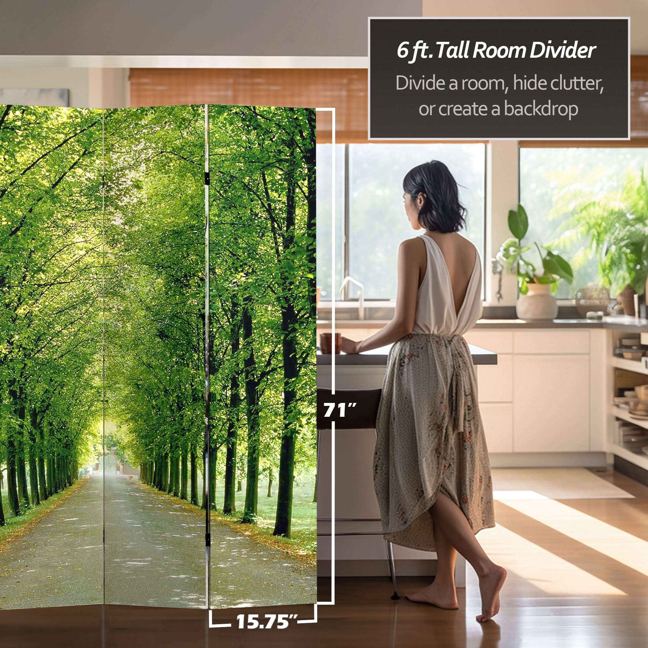 6 ft. Tall Double Sided Path of Life Canvas Room Divider