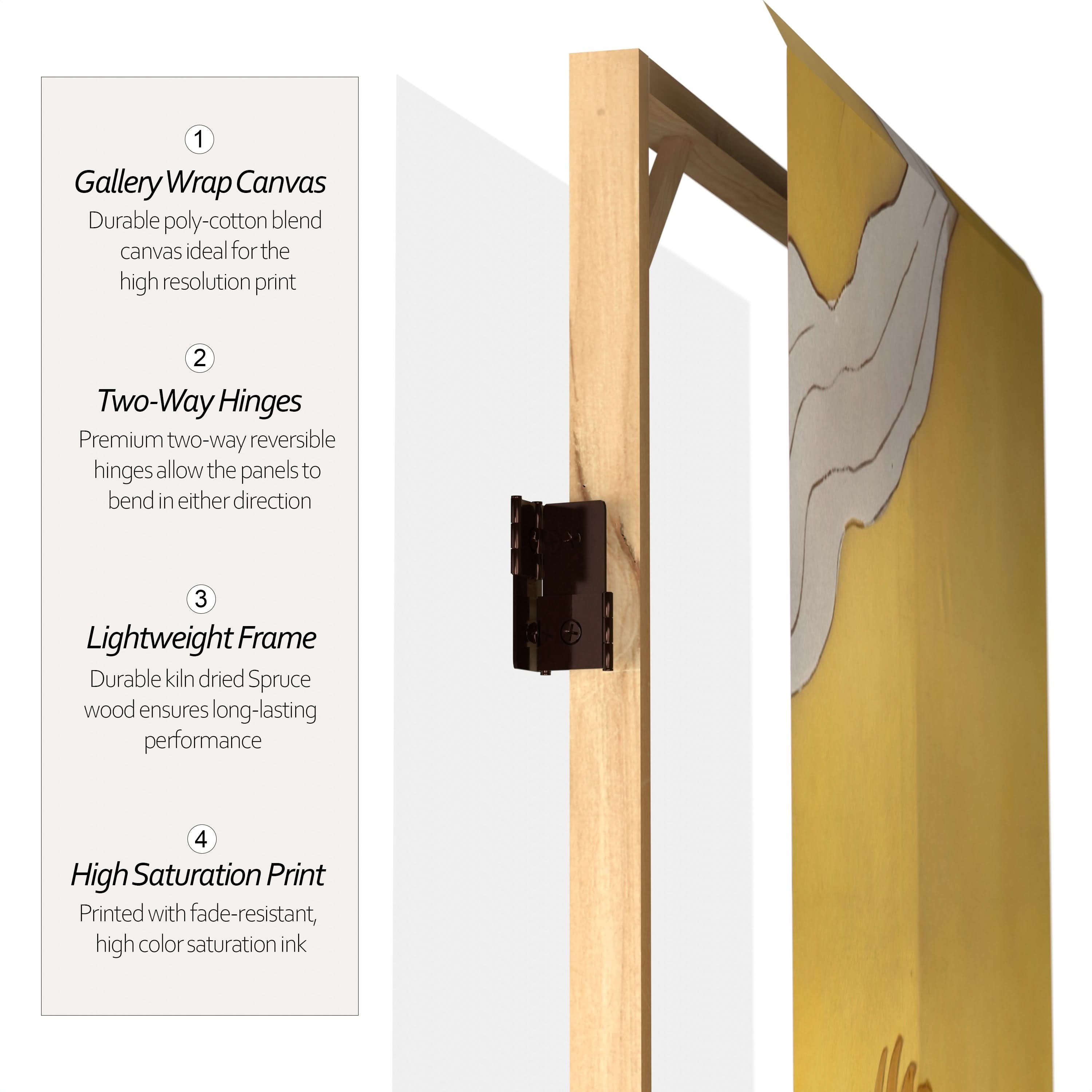 3 ft. Short Double Sided Dragon in the Sky Canvas Room Divider