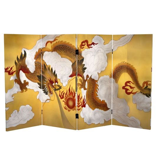 3 ft. Short Double Sided Dragon in the Sky Canvas Room Divider
