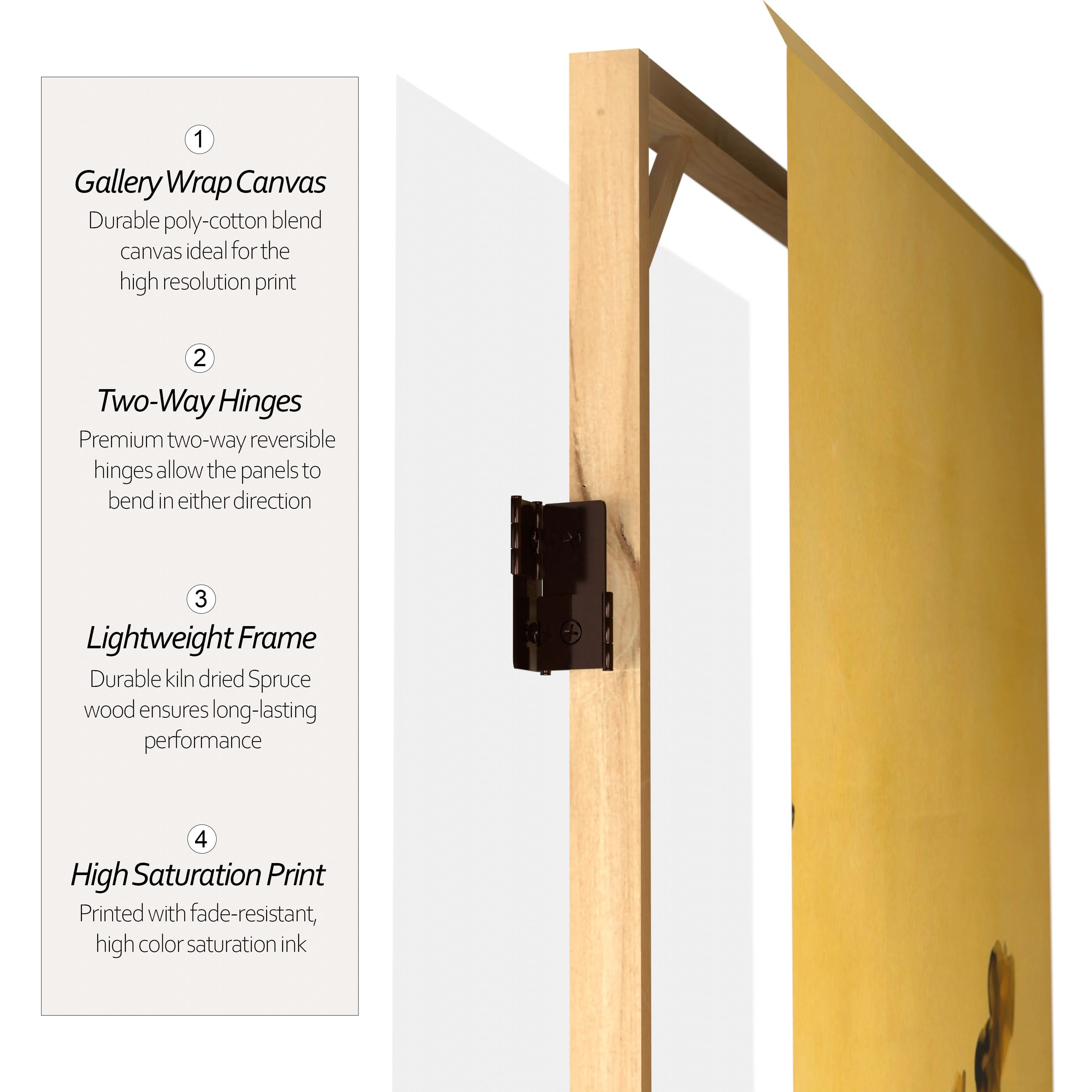 3 ft. Short Double Sided Birds on Plum Tree Canvas Room Divider