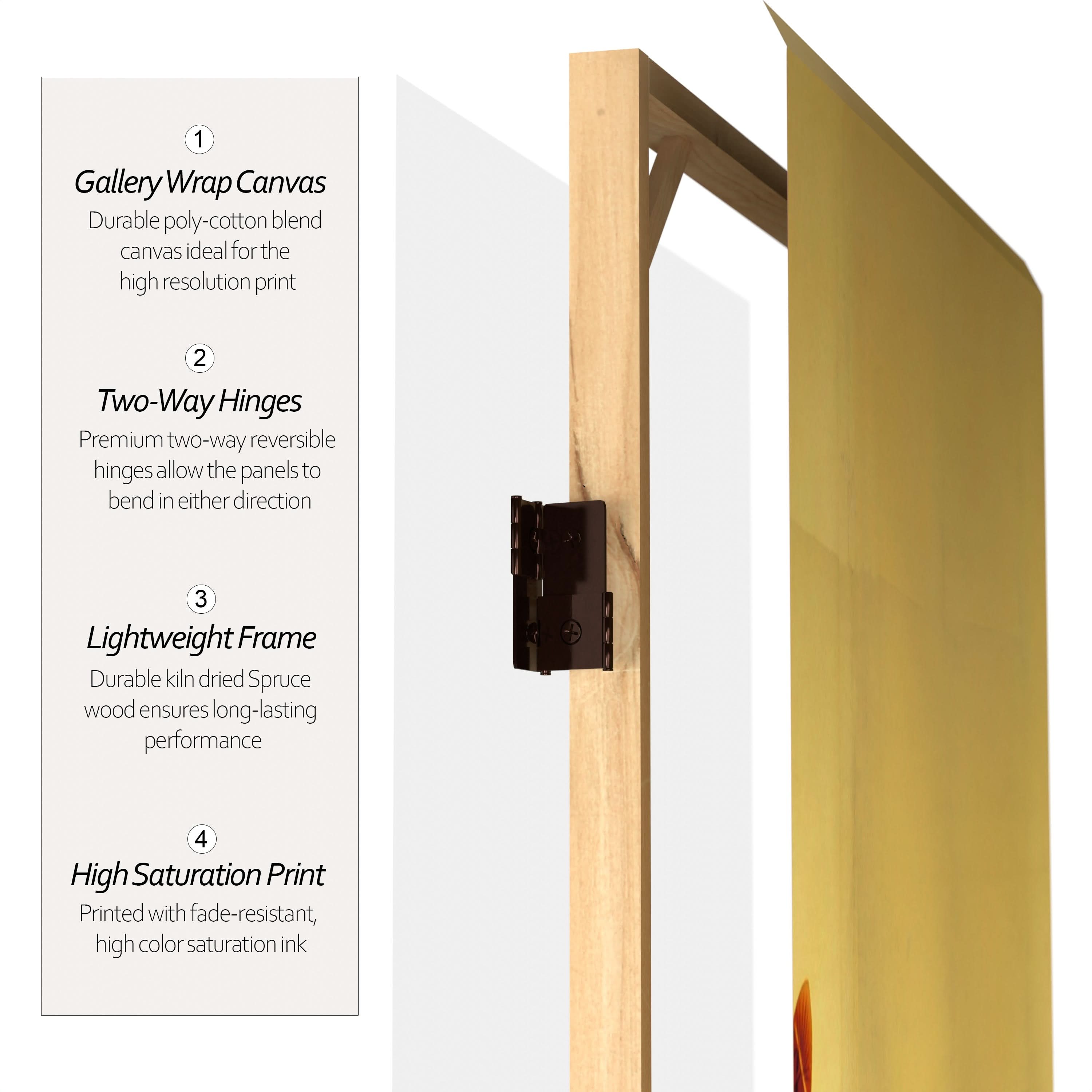 3 ft. Short Double Sided Seven Lucky Fish Canvas Room Divider