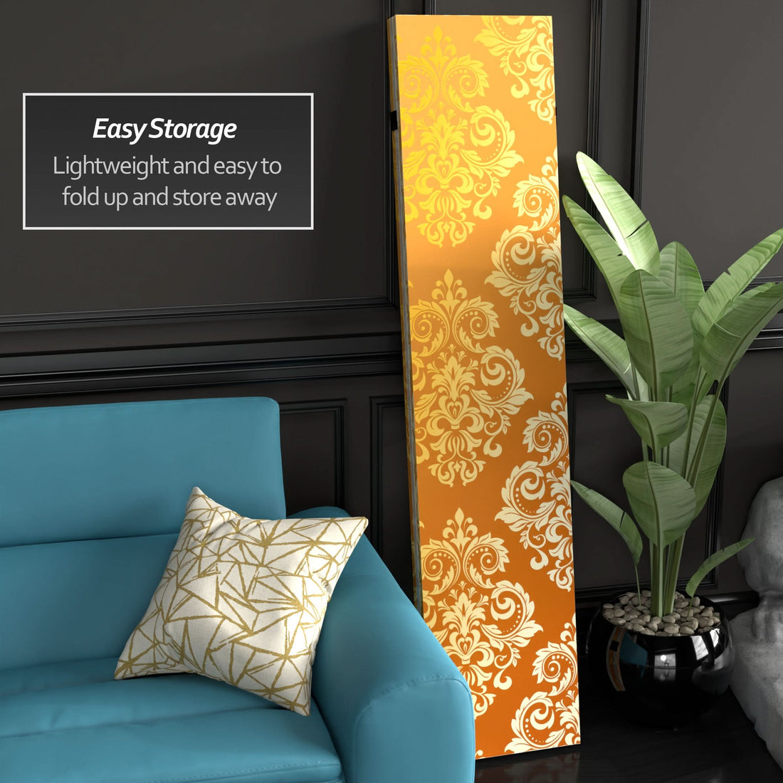 6 ft. Tall Double Sided Baroque Wallpaper Canvas Room Divider
