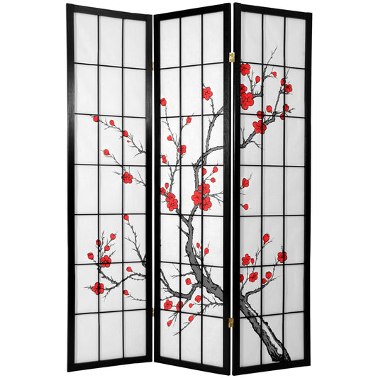 6 ft. Tall Cherry Blossom Shoji Screen 3 Panel