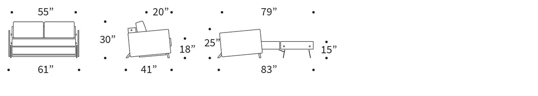 Cubed Full Size Sofa Bed With Arms