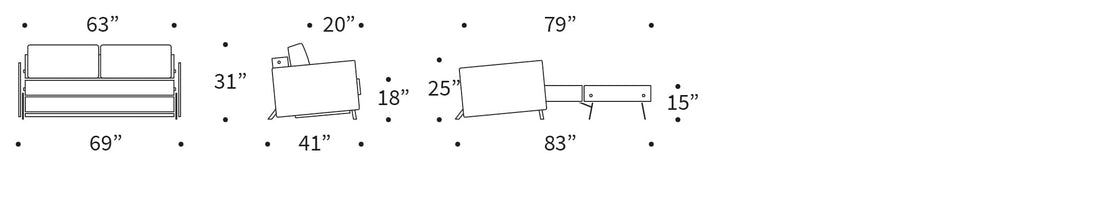 Cubed Queen Size Sofa Bed With Arms