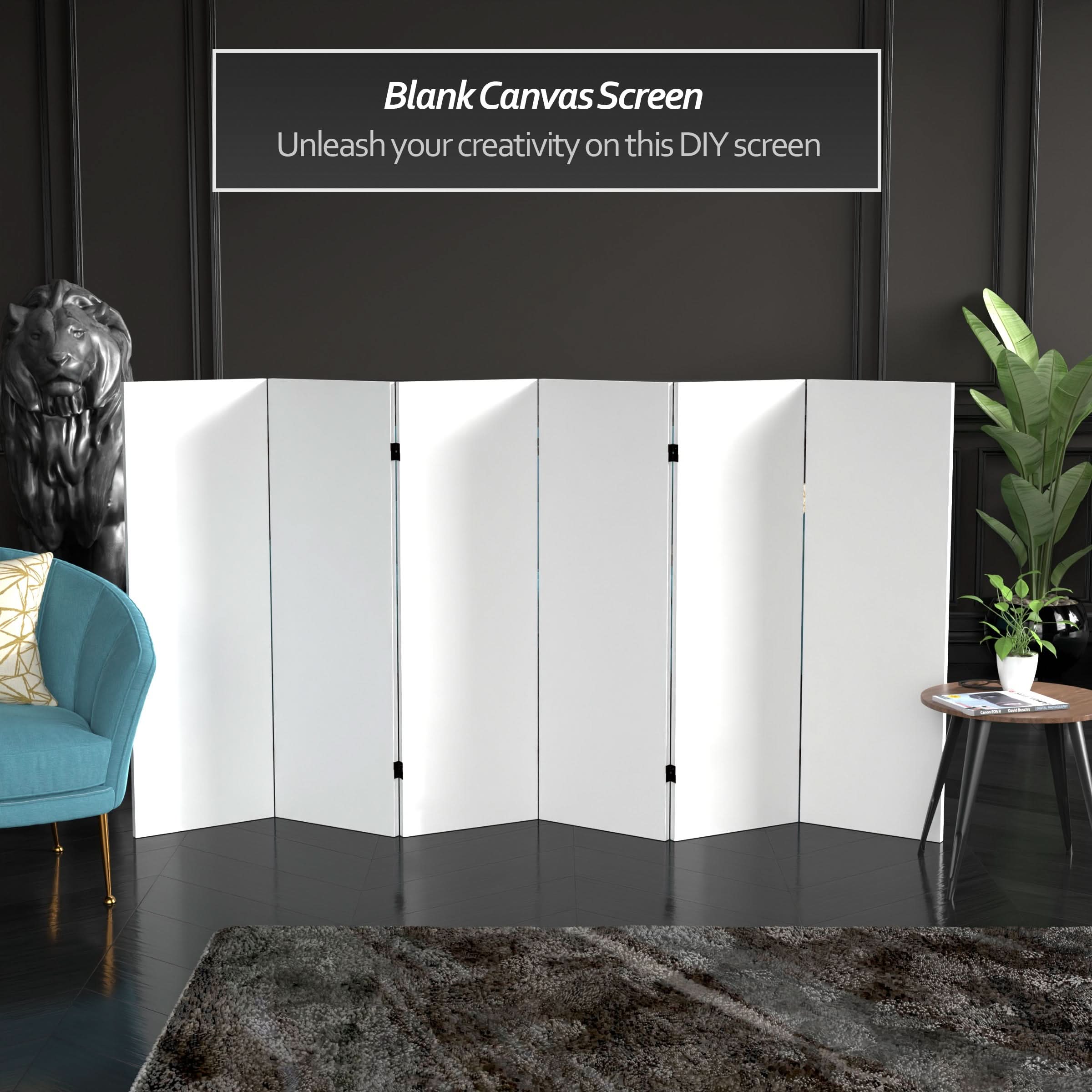 Do It Yourself Short 4 ft. Canvas Folding Screen