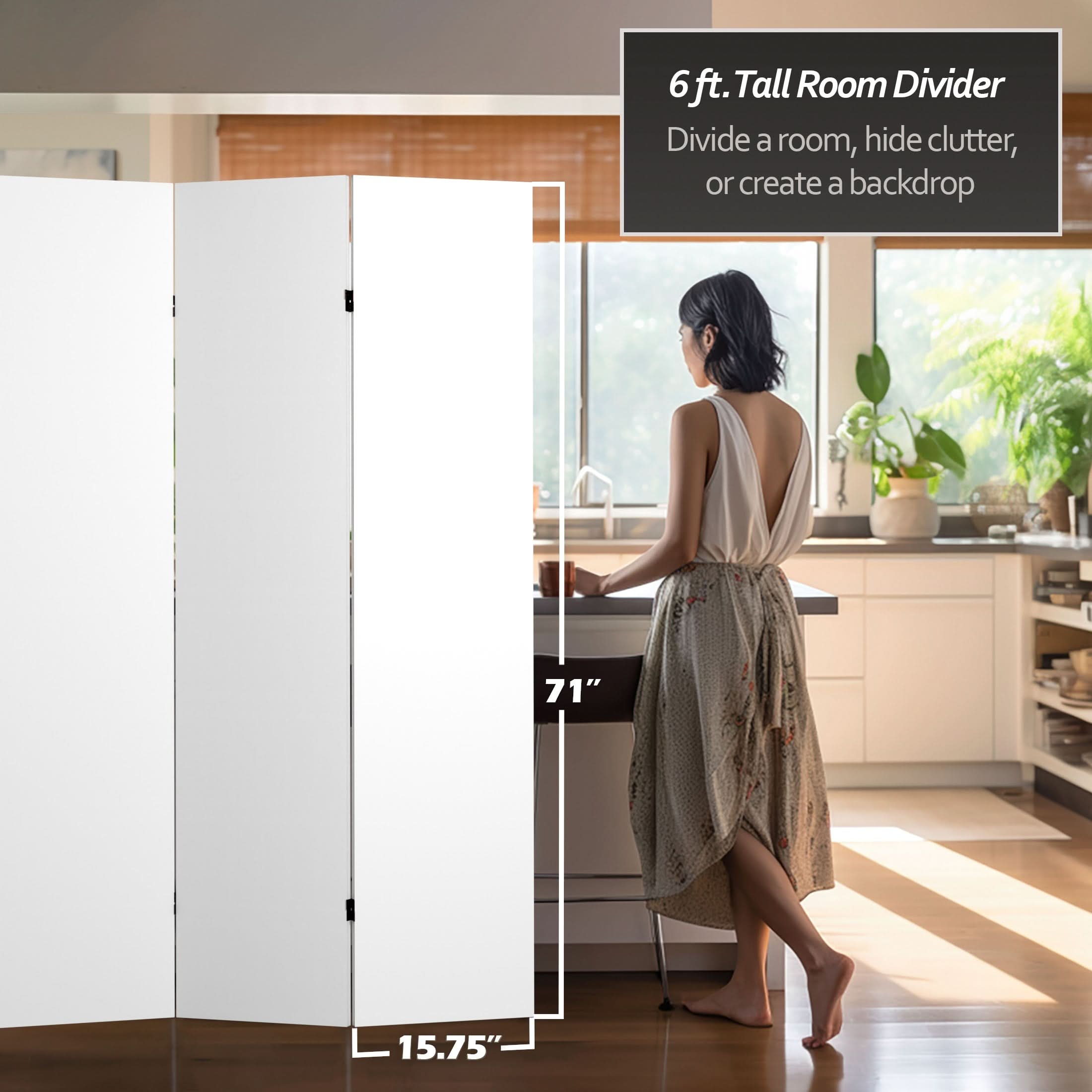 Do It Yourself Tall 6 ft. Canvas Folding Screen