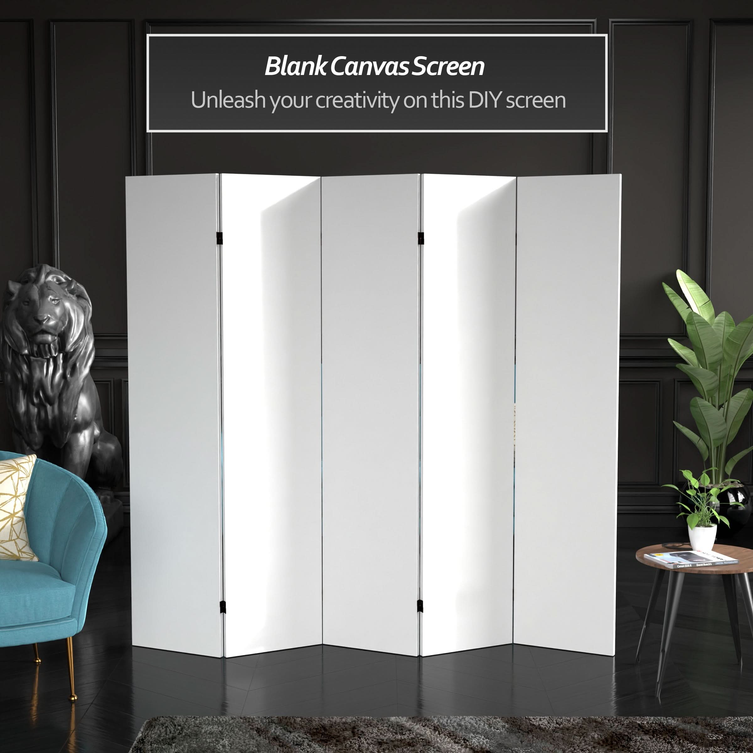 Do It Yourself Tall 6 ft. Canvas Folding Screen