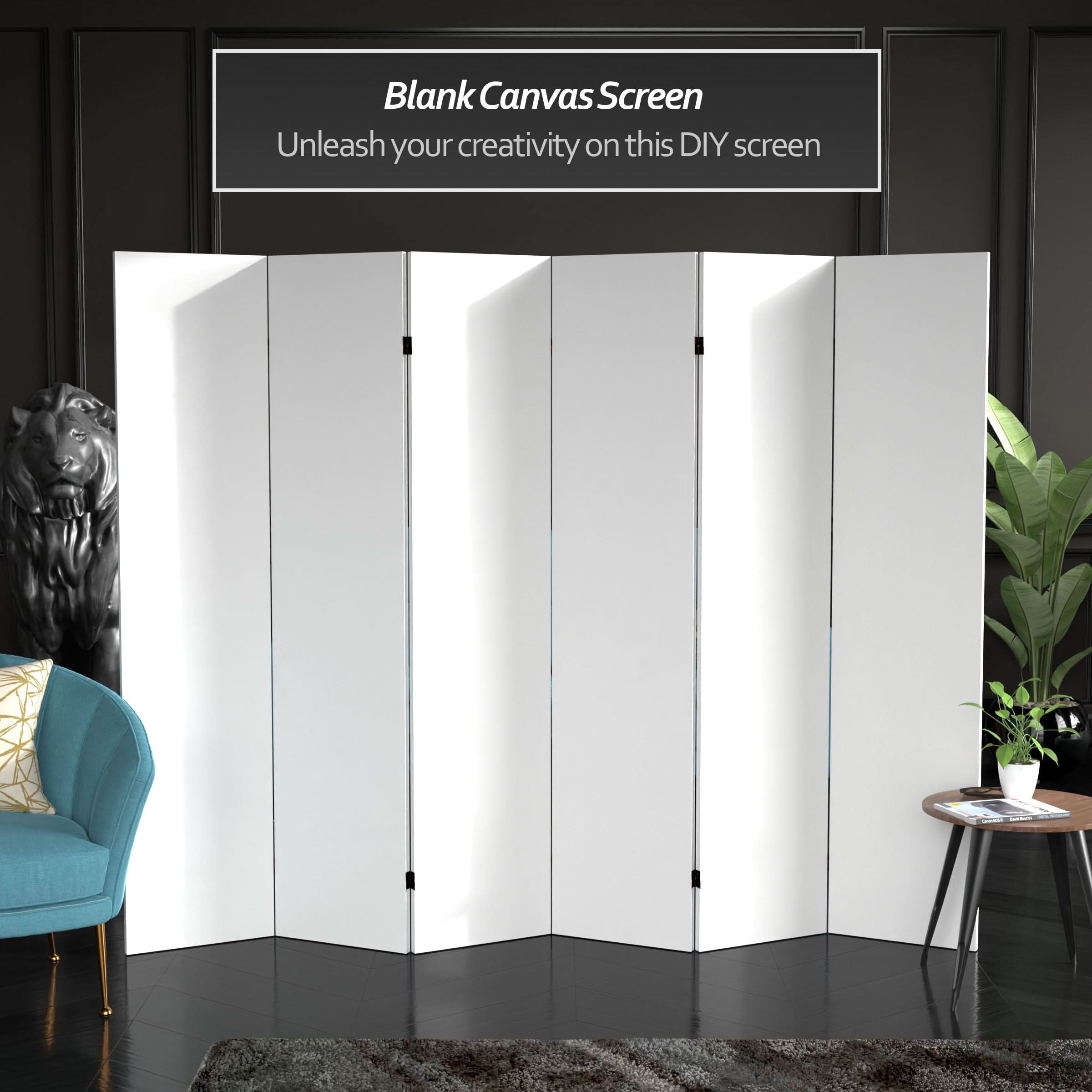Do It Yourself Tall 6 ft. Canvas Folding Screen