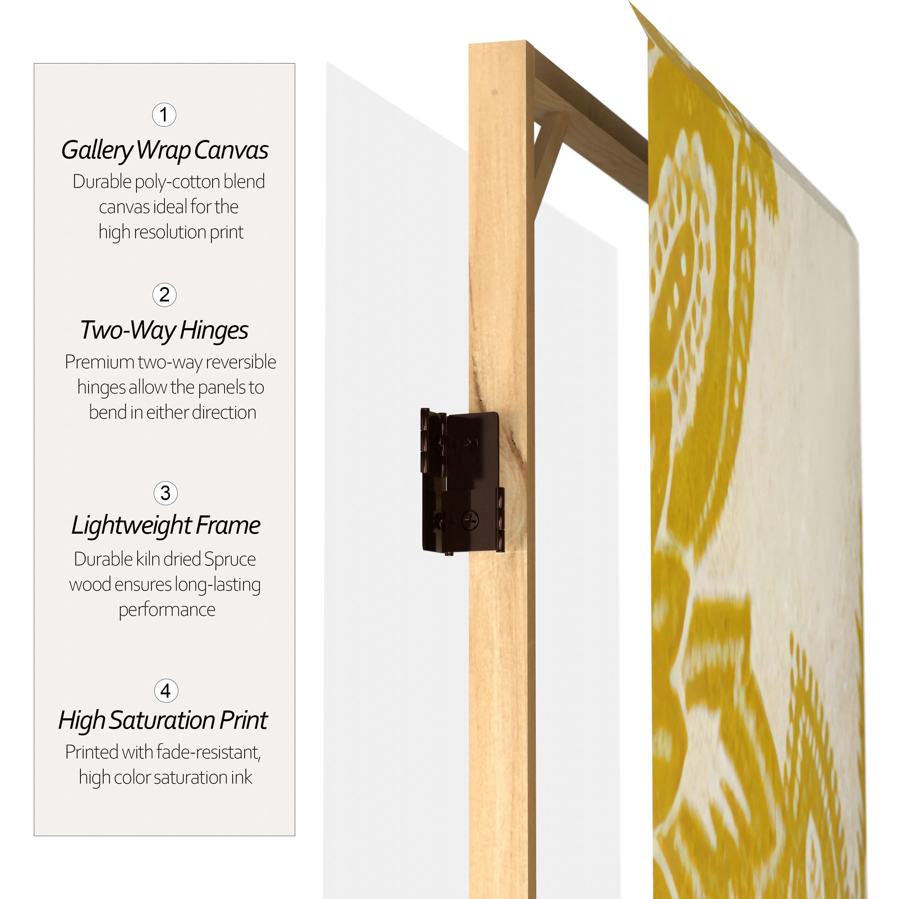 6 ft. Tall Gold Toile Double Sided Room Divider