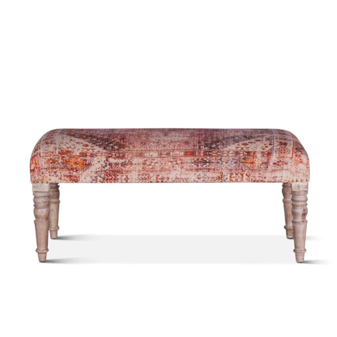 Algiers Tihiri Red Print Upholstered Bench