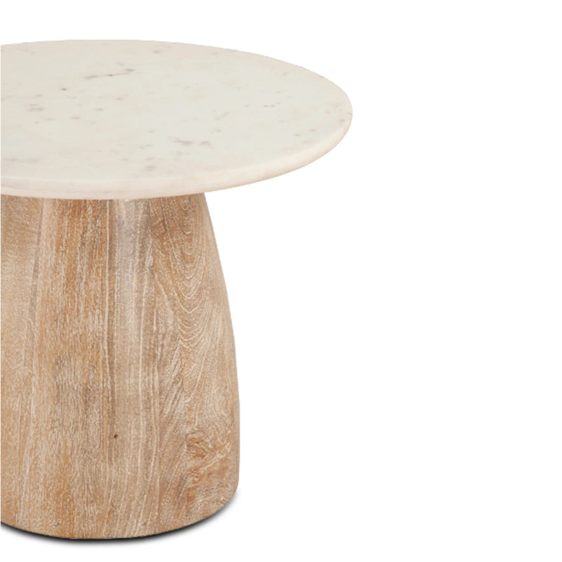 Palm Desert White Marble Round Side Table