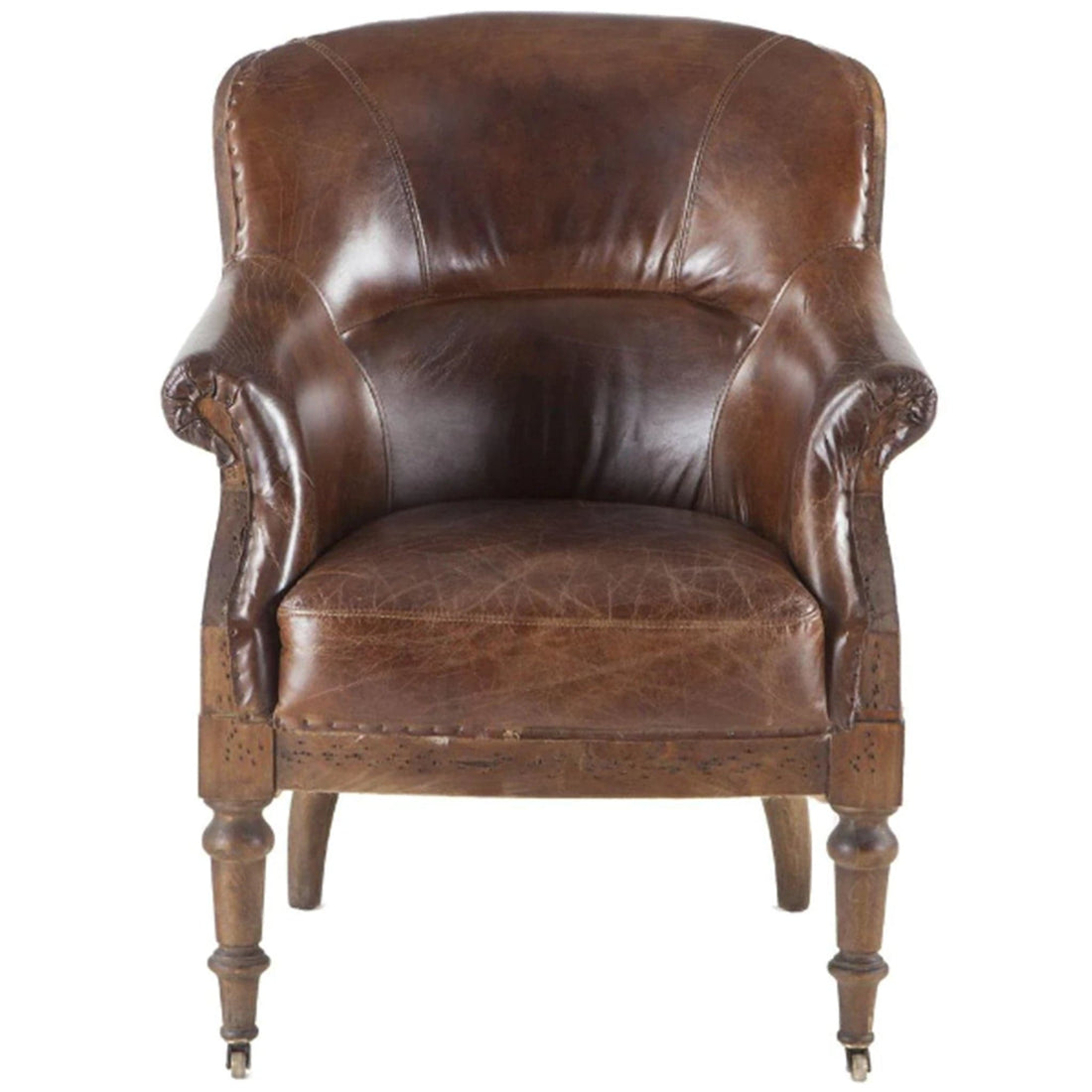 Charles Leather Rolled Armchair