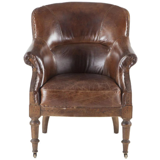  Charles Leather Rolled Armchair 