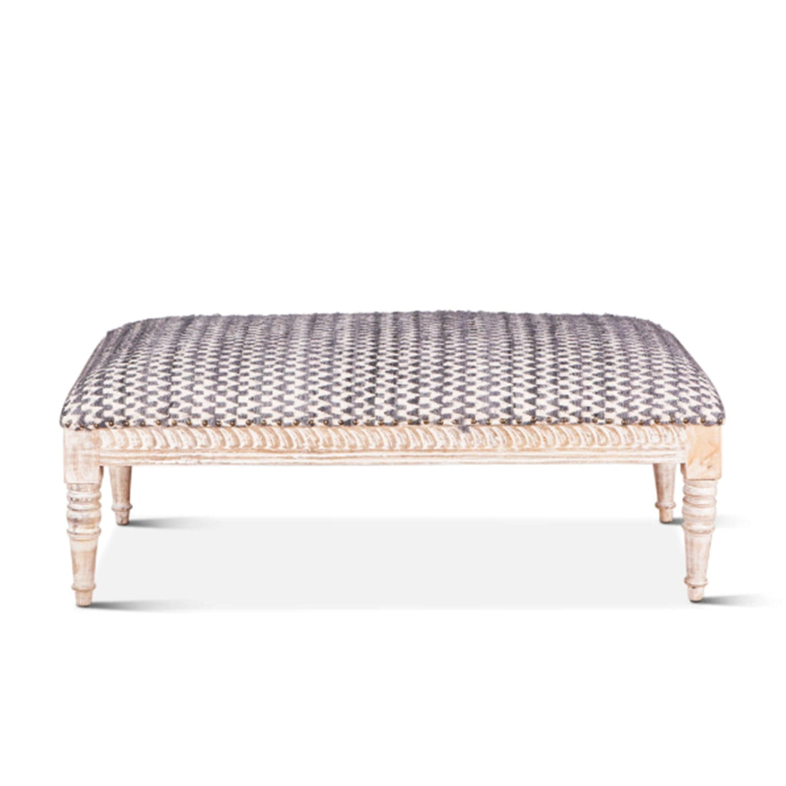 Algiers Upholstered Chocho Fabric Ottoman