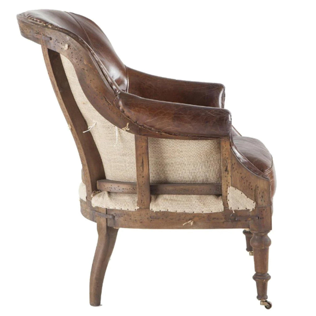 Charles Leather Rolled Armchair