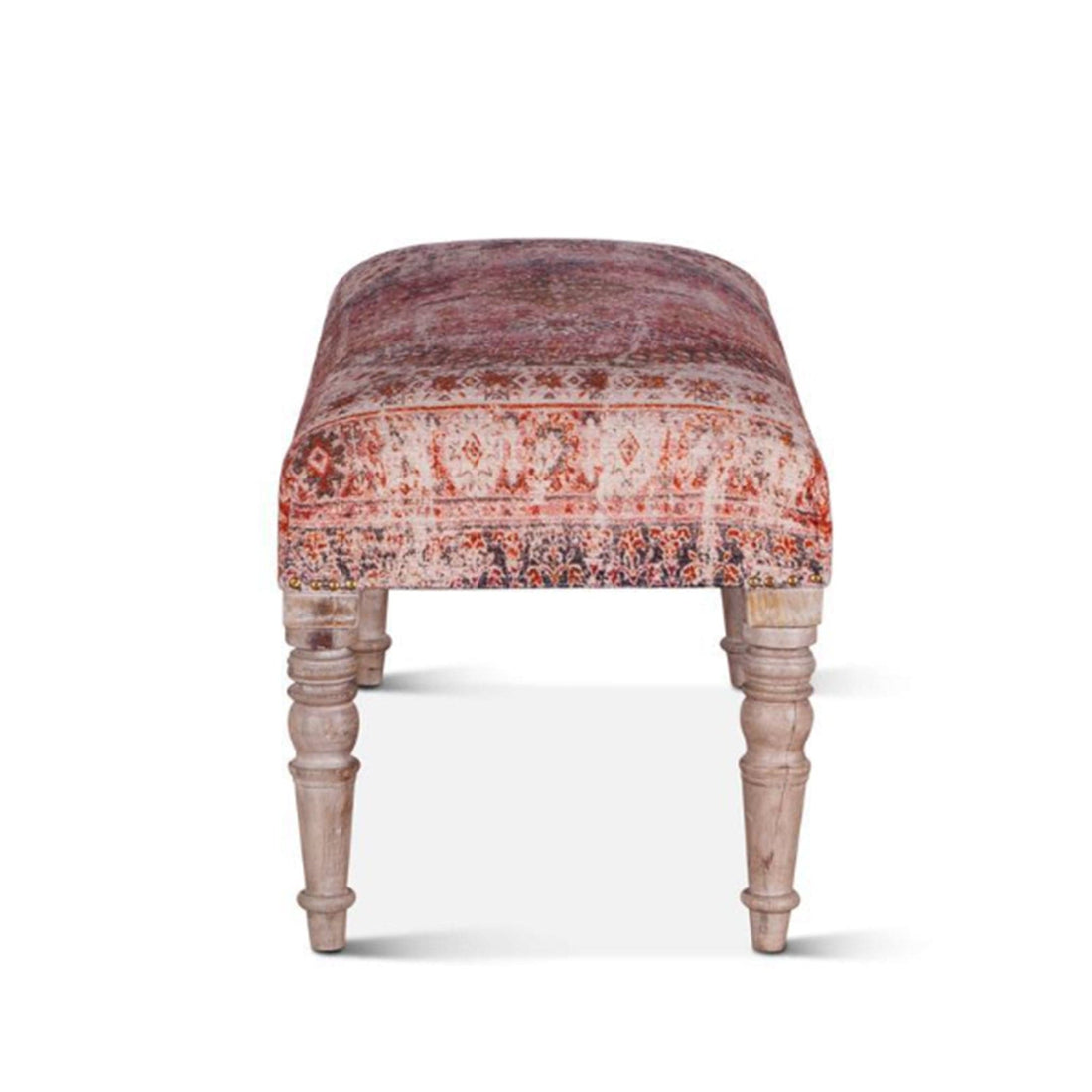 Algiers Tihiri Red Print Upholstered Bench