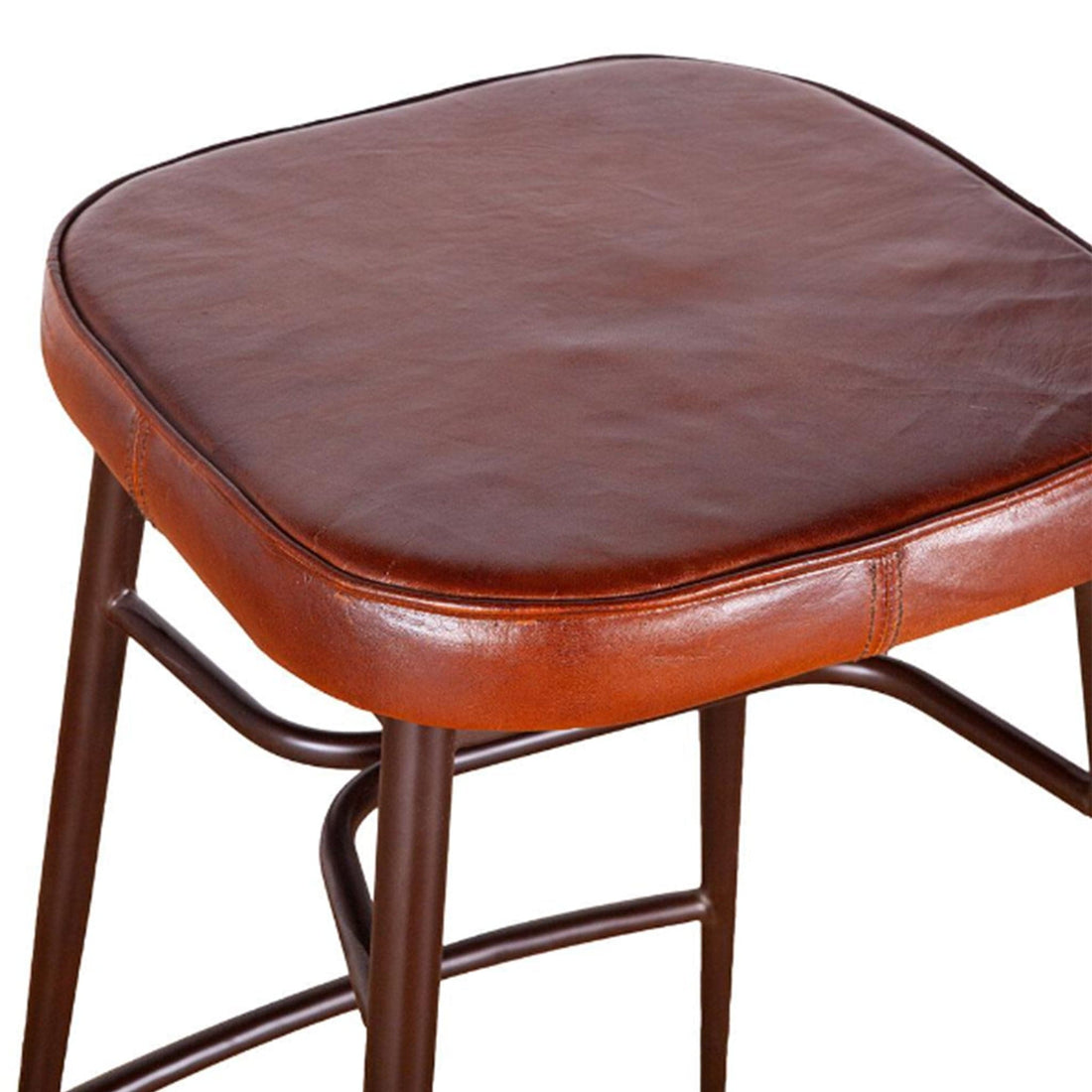 Hudson Backless Leather Counter Stool