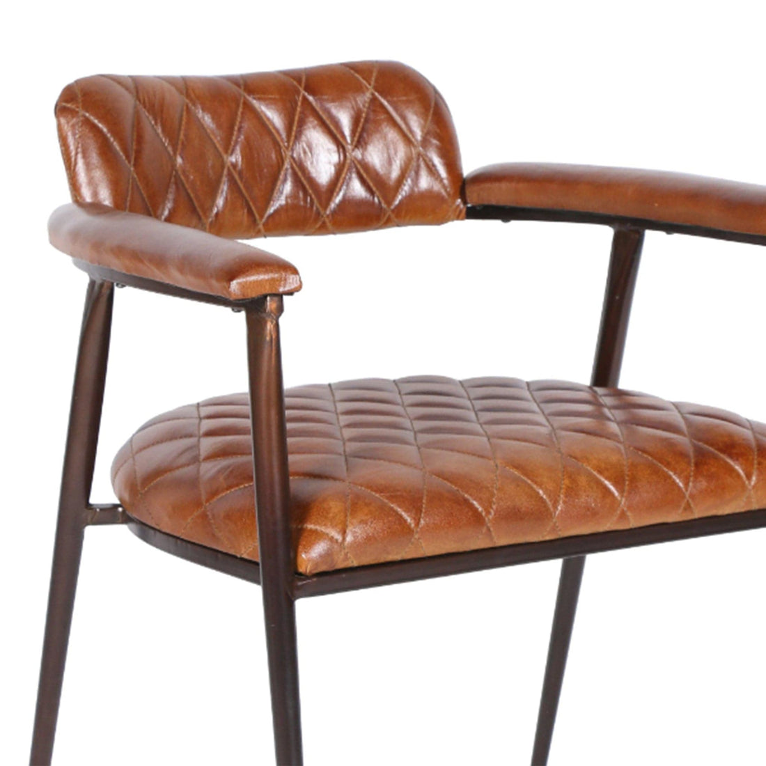 Hudson Diamond Stitched Leather Armchair