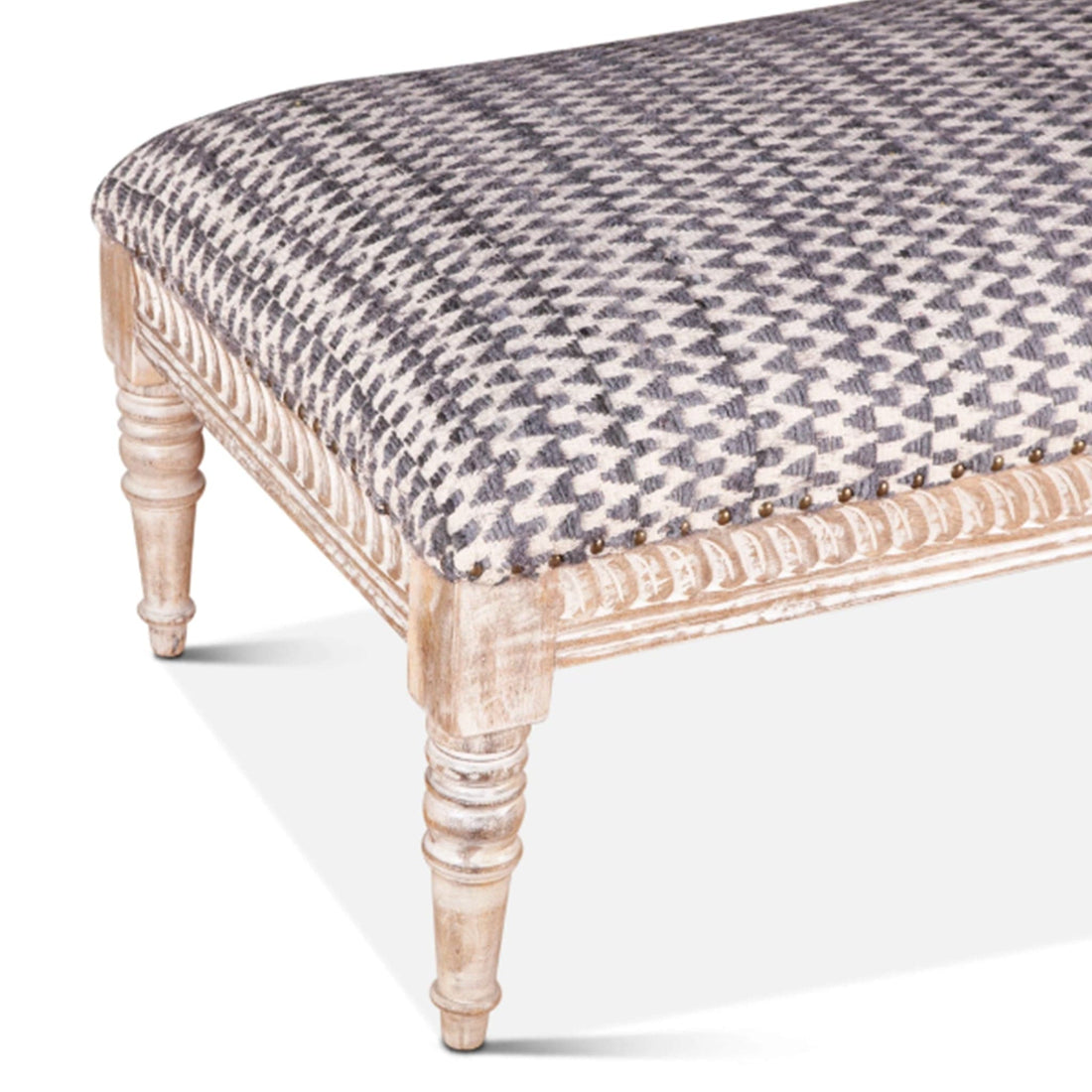 Algiers Upholstered Chocho Fabric Ottoman