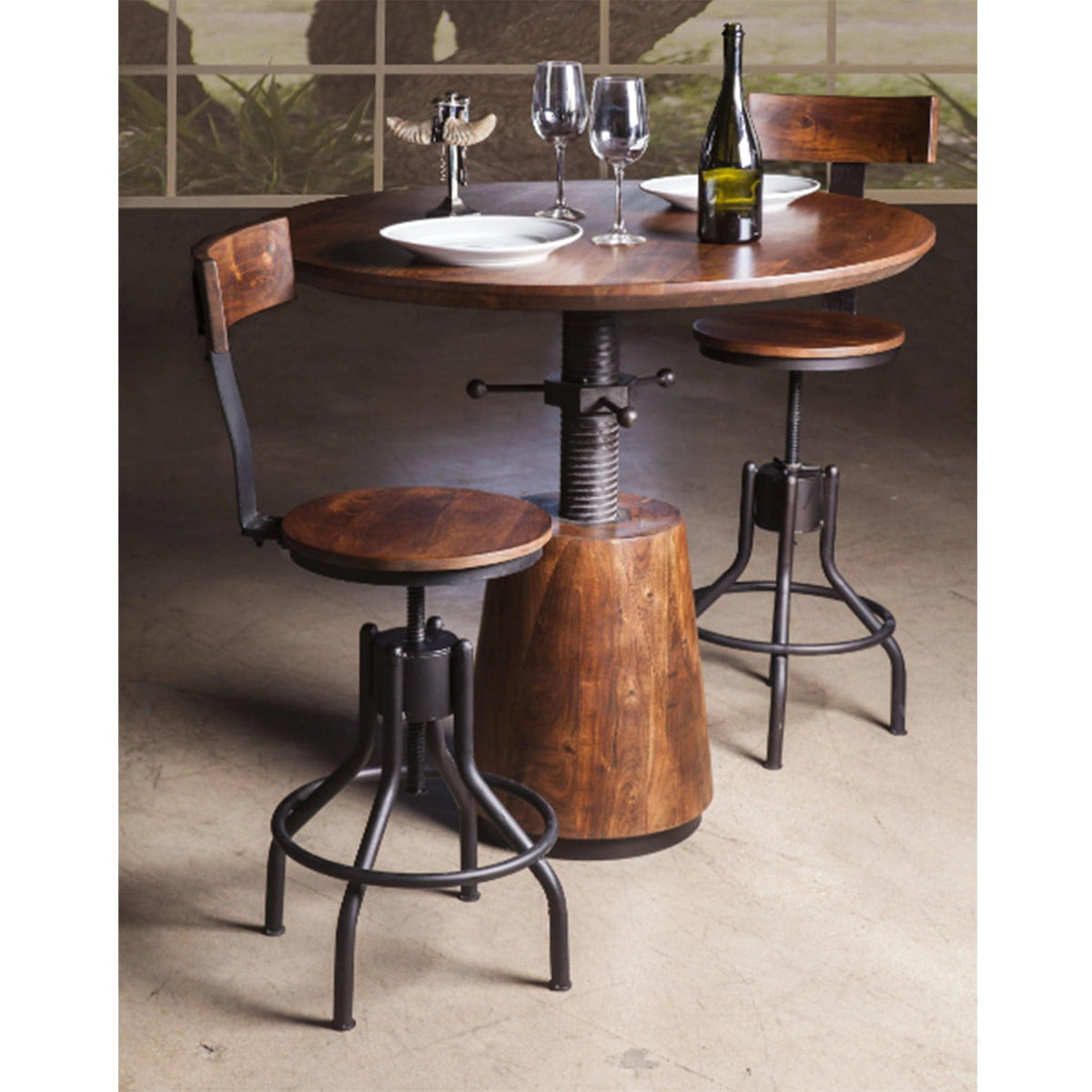 Amicus Table Amici Round Adjustable Dining Table – Haiku Designs