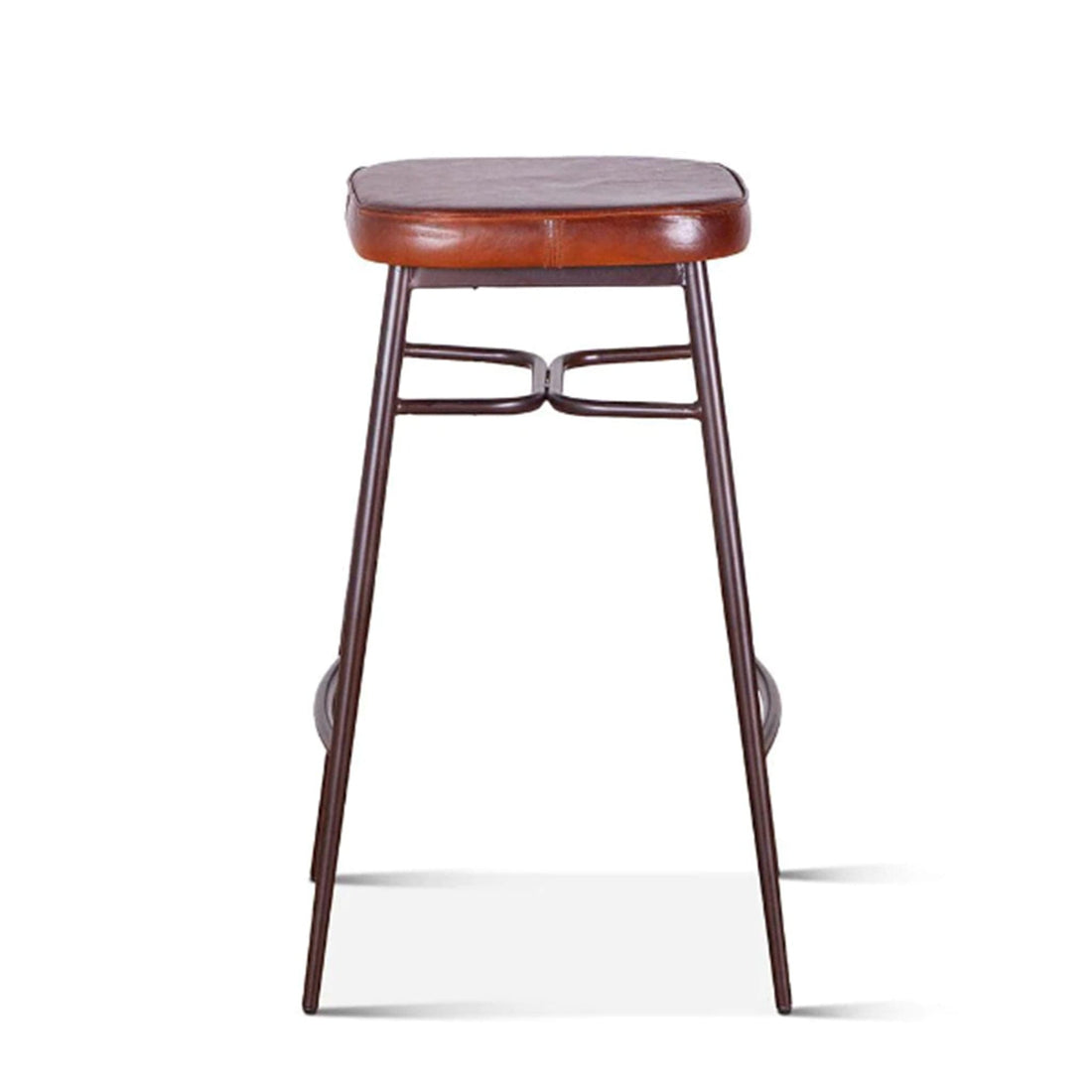 Hudson Backless Leather Bar Stool