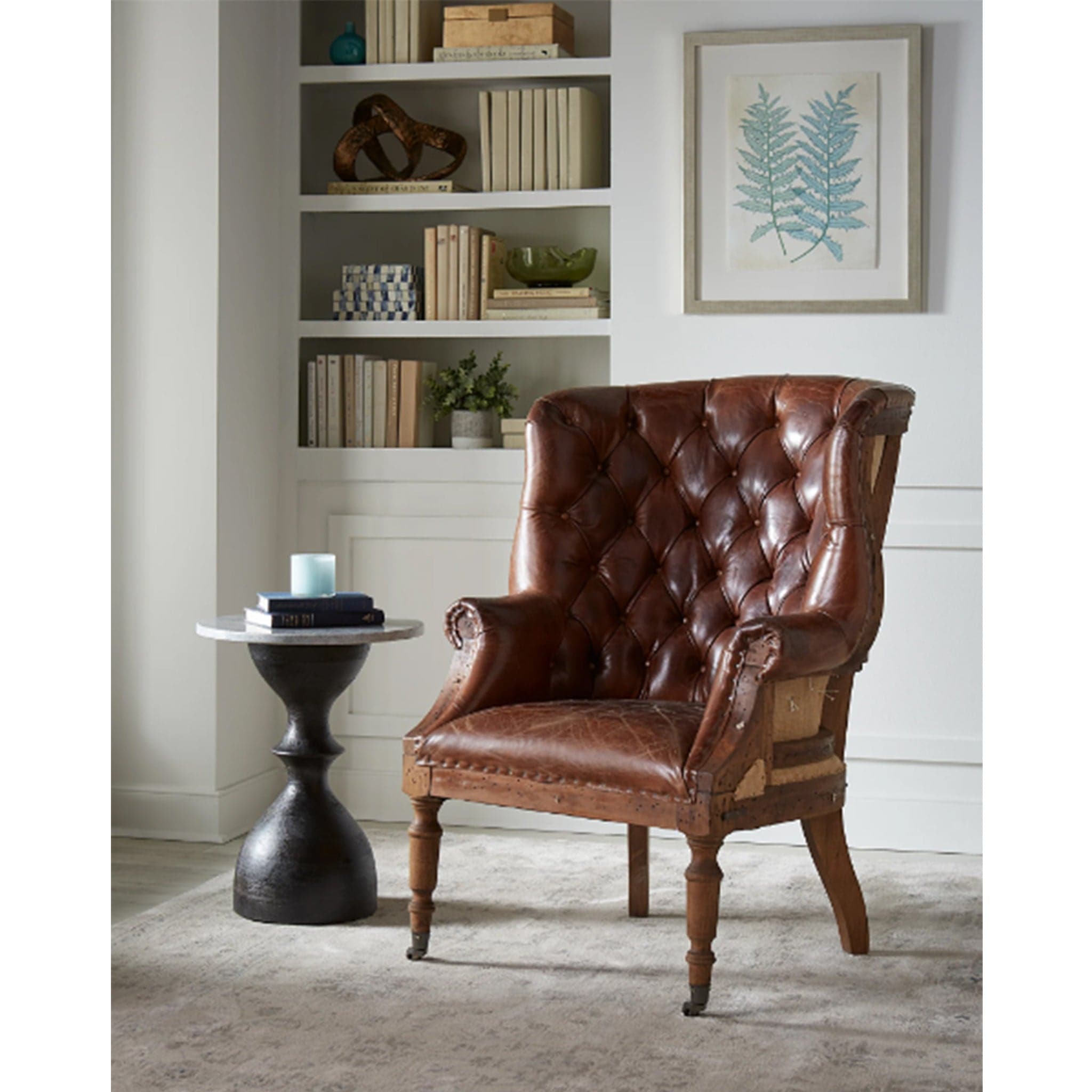 Charles Leather Tall Armchair