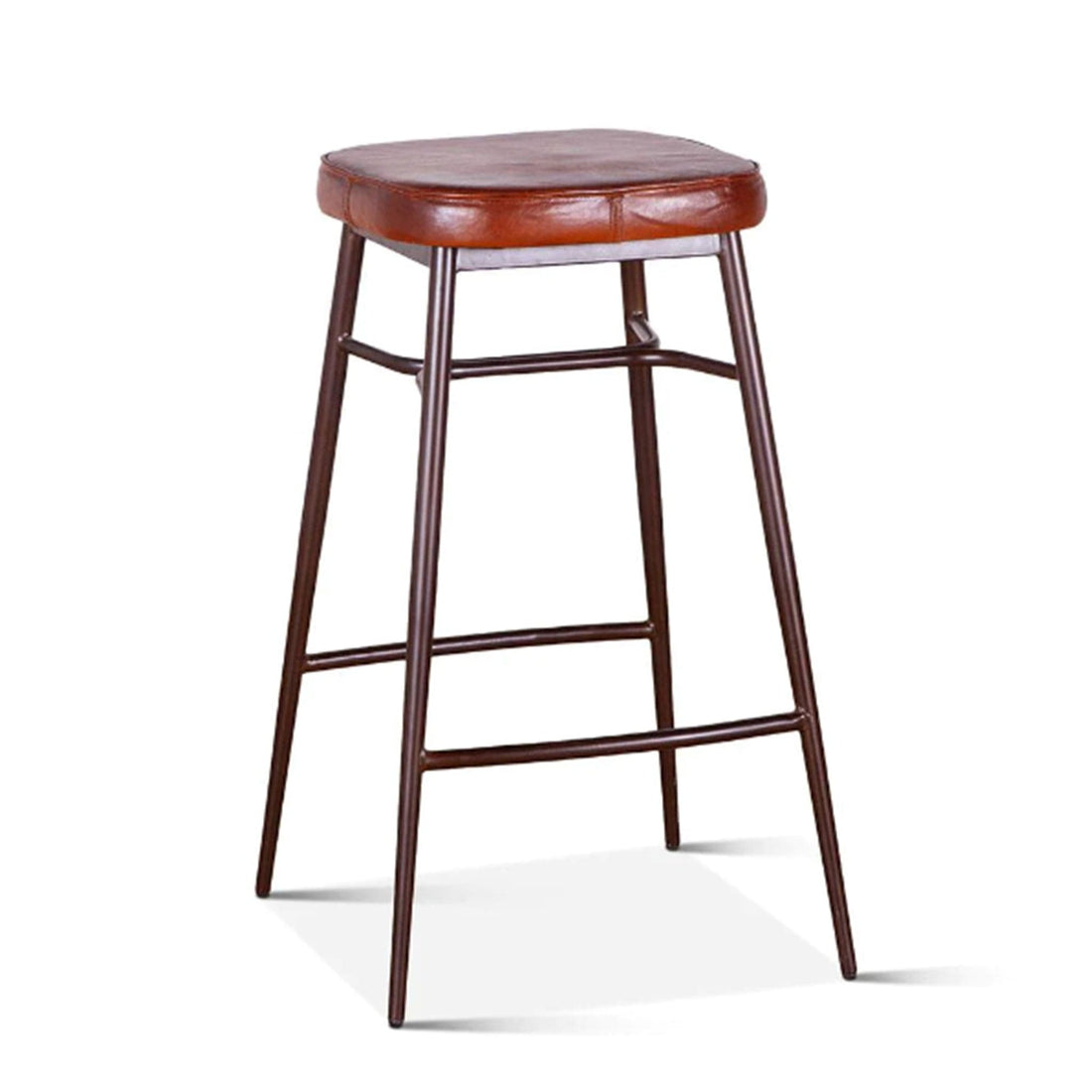 Hudson Backless Leather Bar Stool