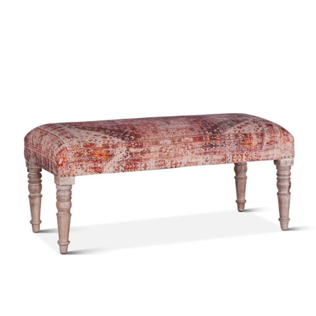 Algiers Tihiri Red Print Upholstered Bench