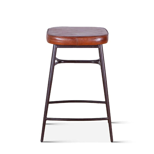 Hudson Backless Leather Counter Stool