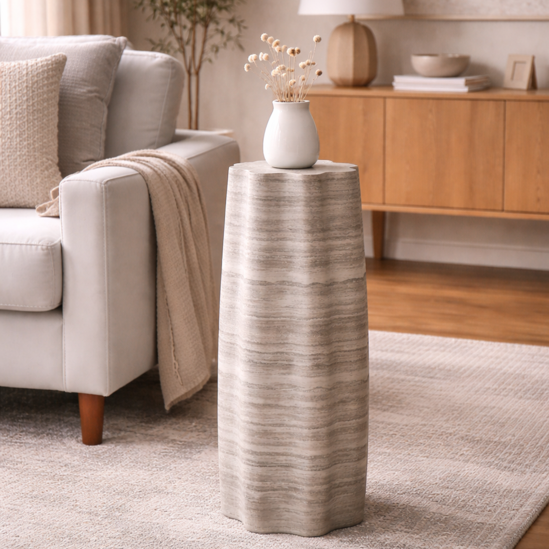 Clara Pedestal Side Table