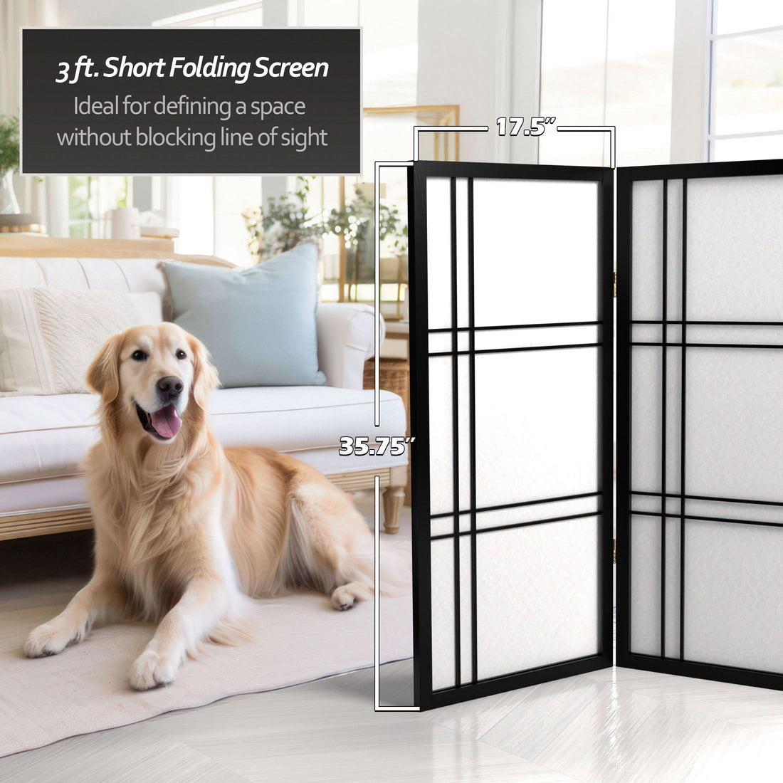 3 ft. Short Double Cross Shoji Screen
