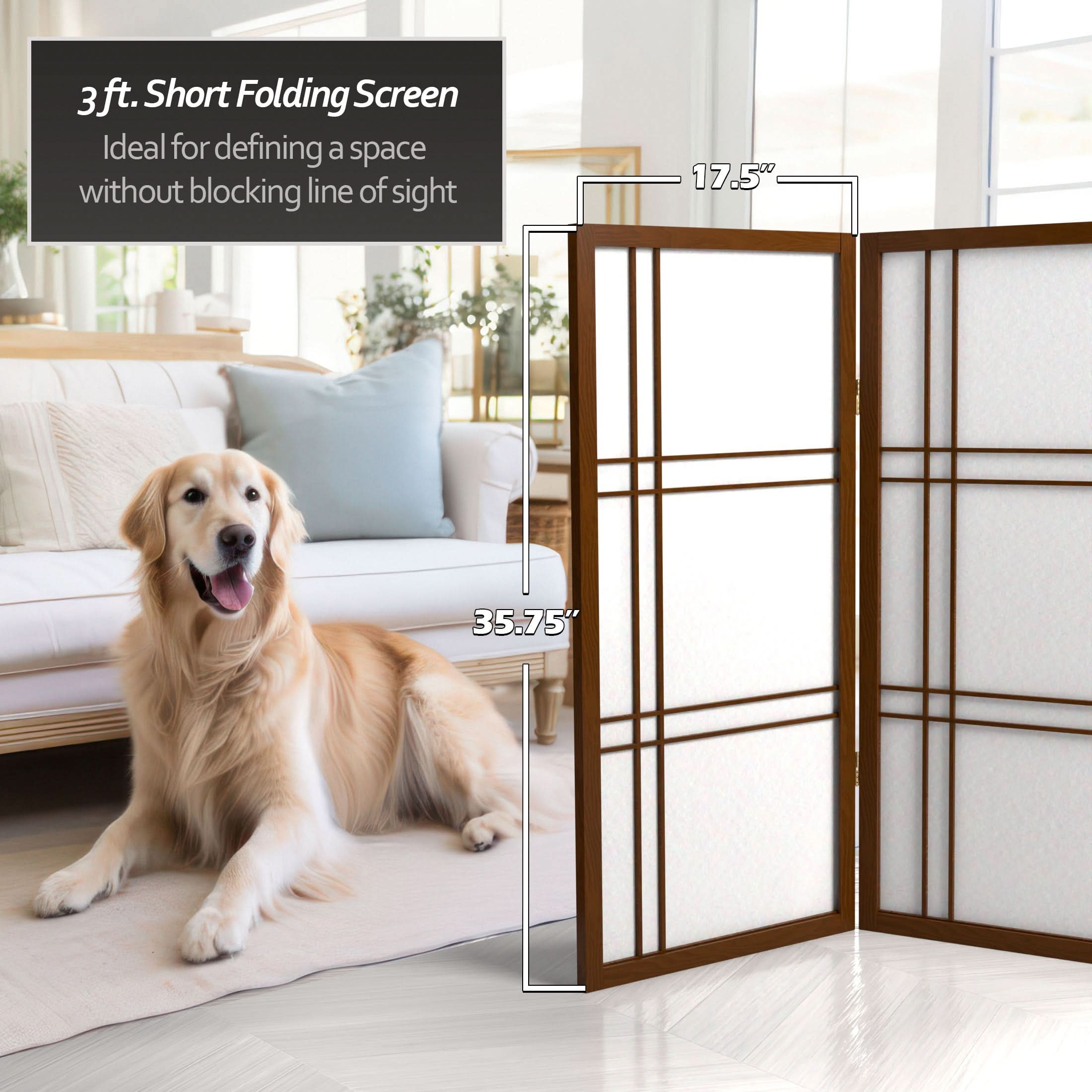 3 ft. Short Double Cross Shoji Screen